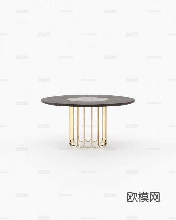 LASKASAS 轻奢圆餐桌3d模型下载（渲染图2）
