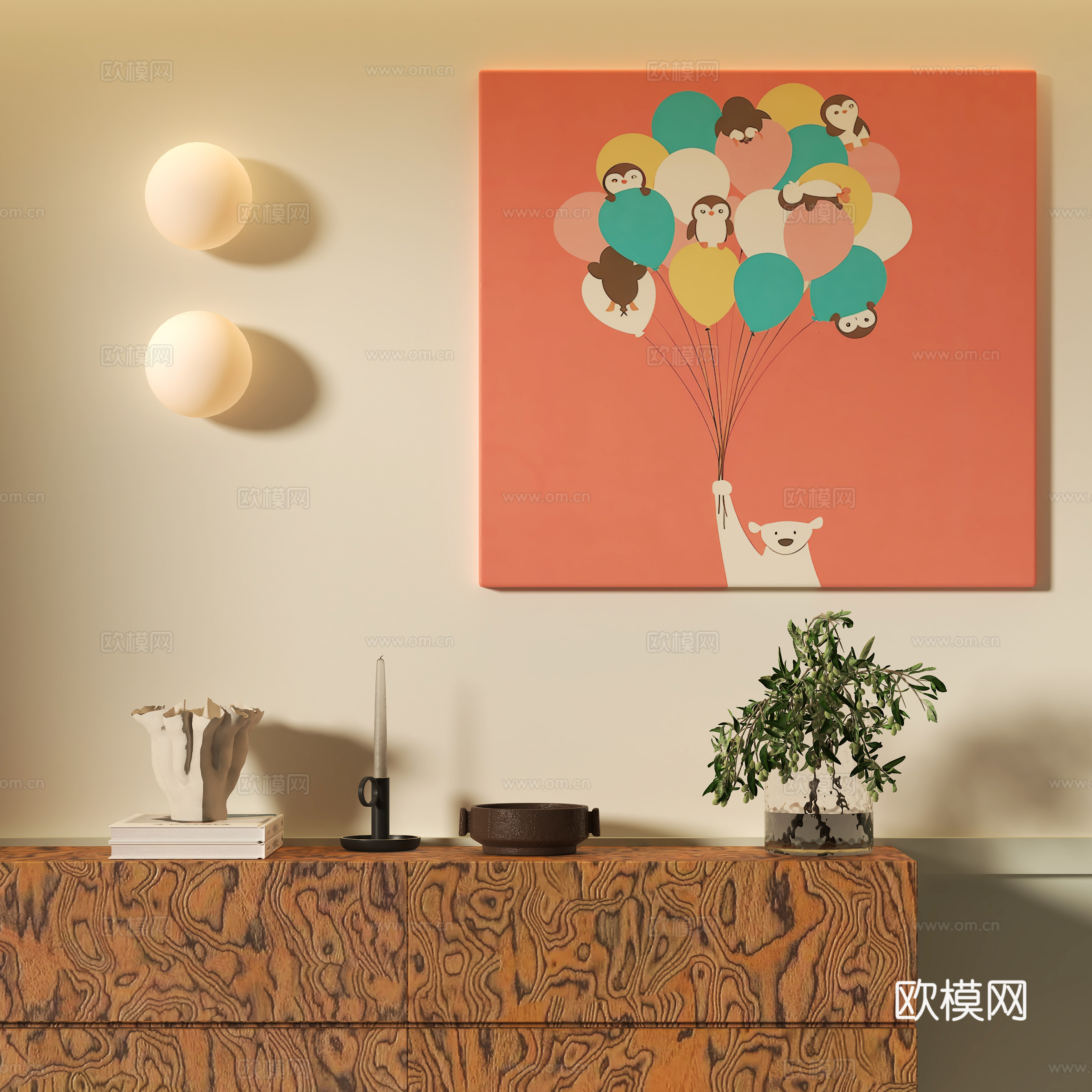 现代儿童装饰挂画 装饰摆件3d模型