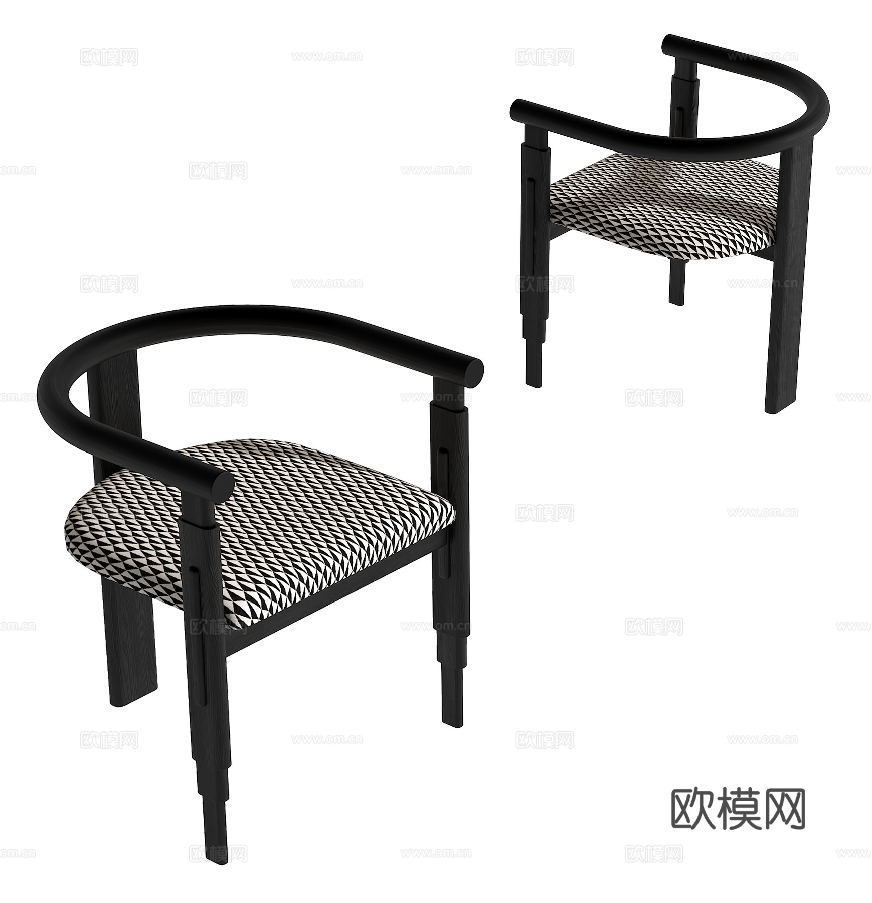 中古风餐椅su模型