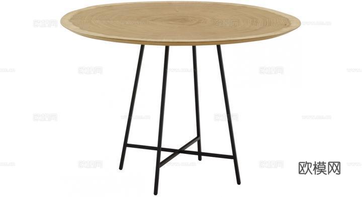 ligne roset 原木餐桌3d模型下载（渲染图2）