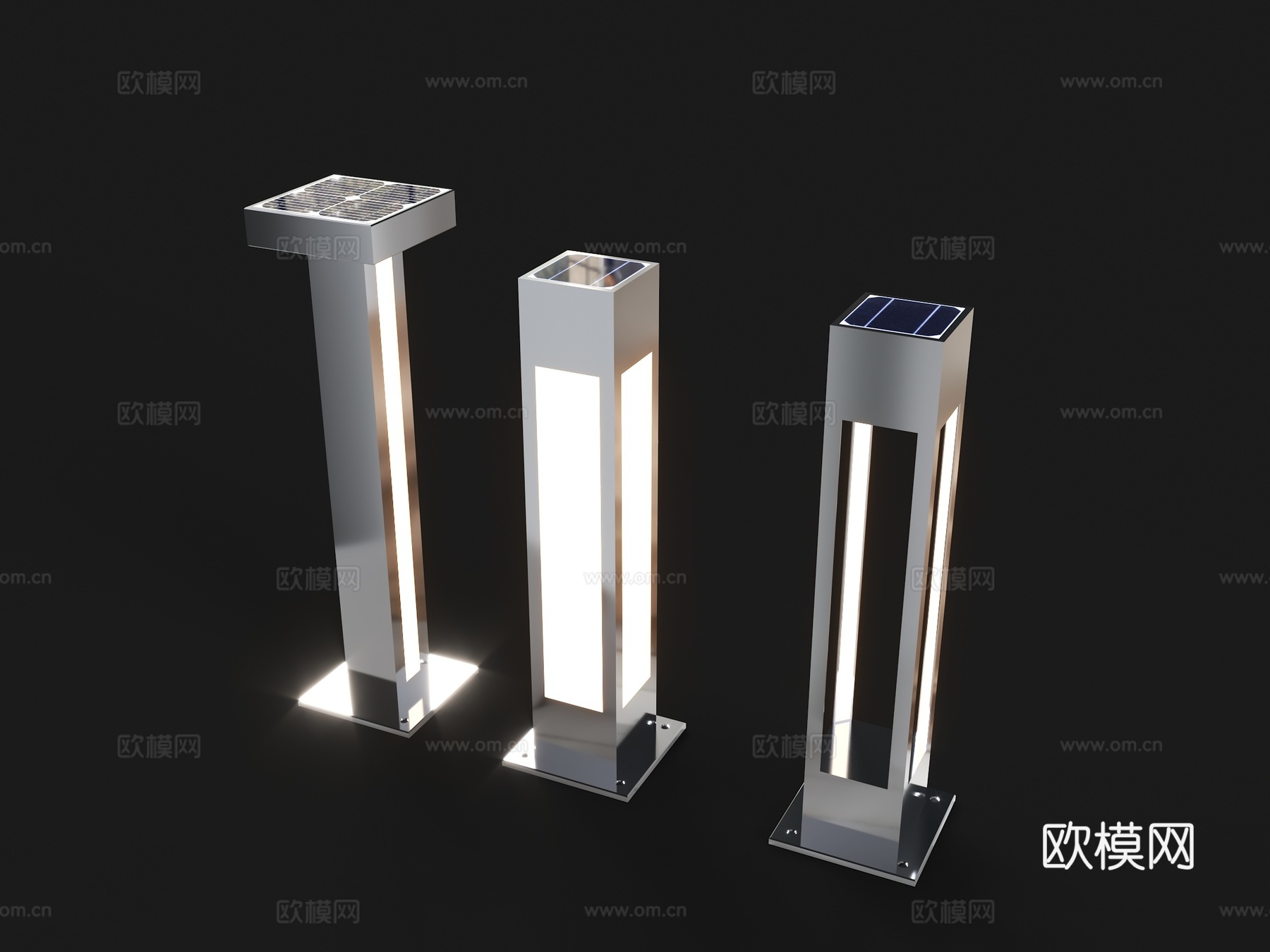 景观地灯 庭院灯 太阳能景观灯 草坡灯 庭院灯柱 户外灯3d模型