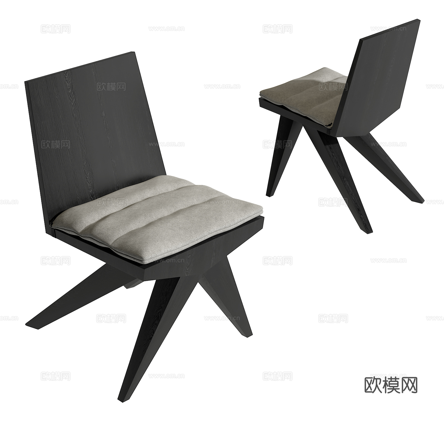侘寂风单椅su模型
