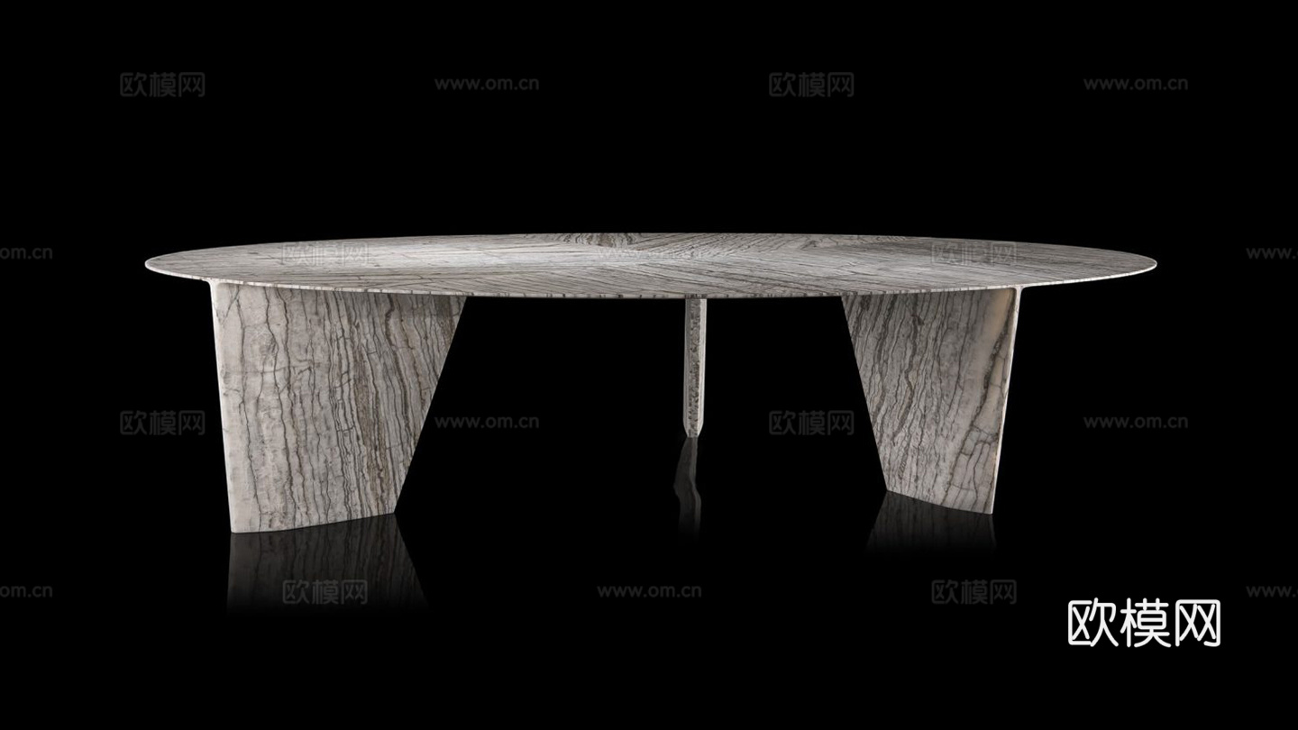 HENGE 椭圆餐桌3d模型下载（渲染图2）