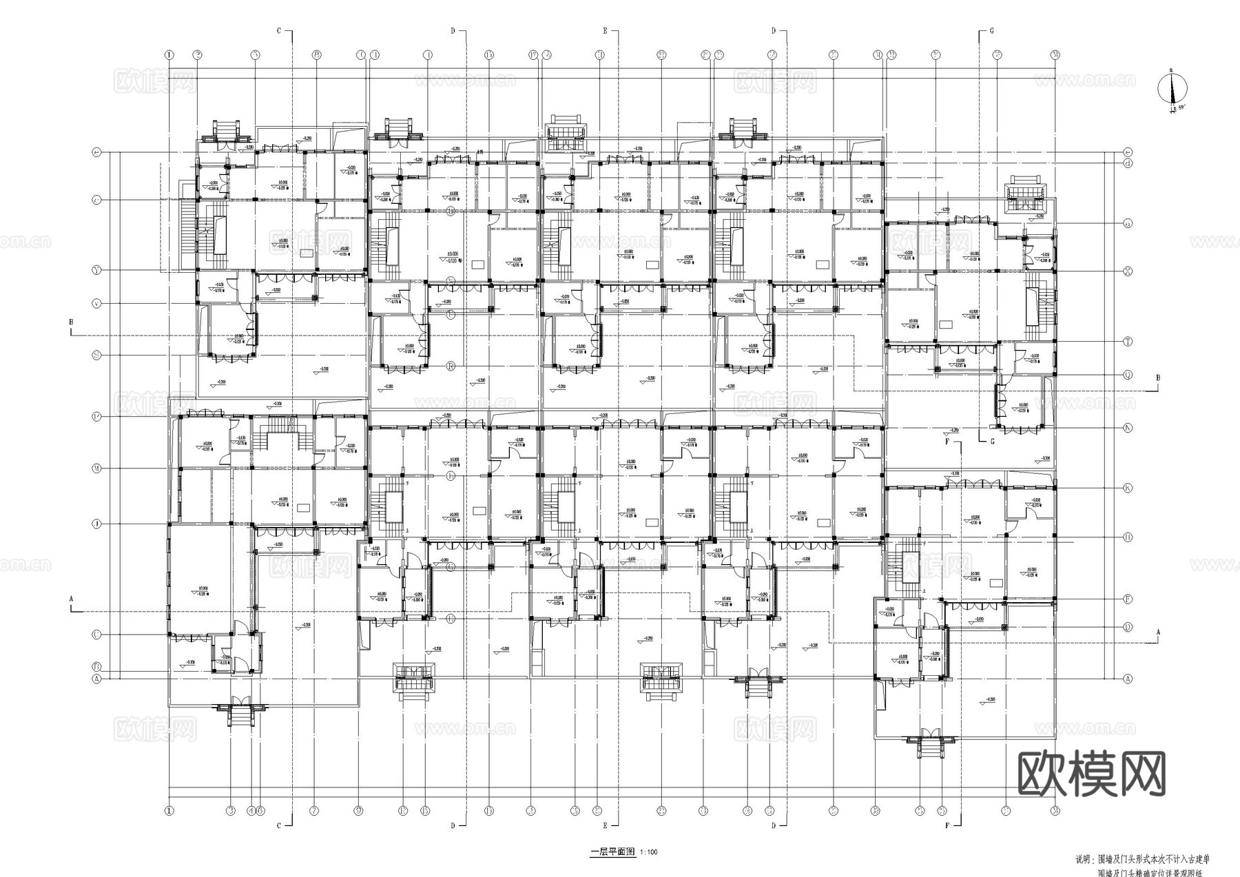 苏州民宿建筑施工图cad施工图