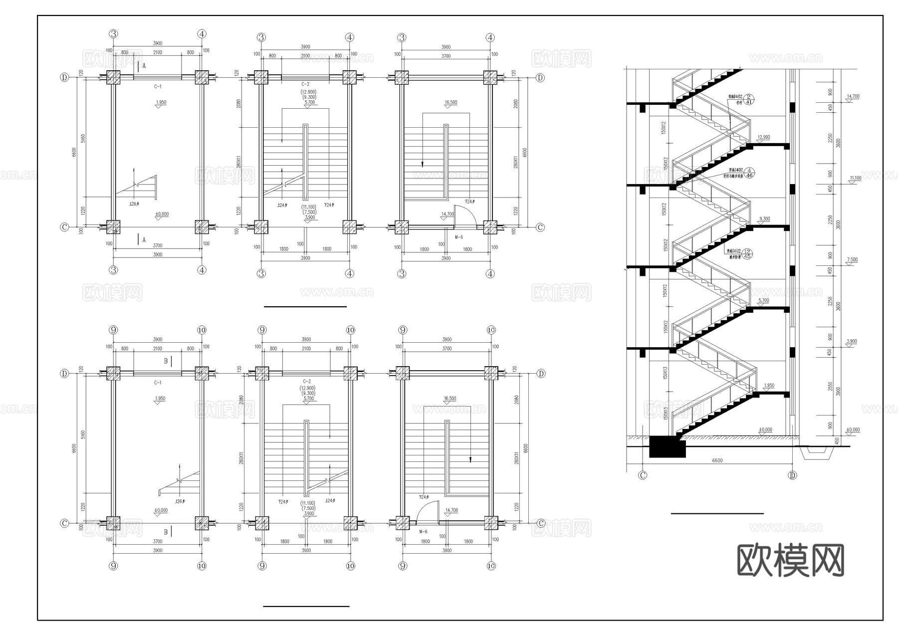 办公楼建施图cad施工图