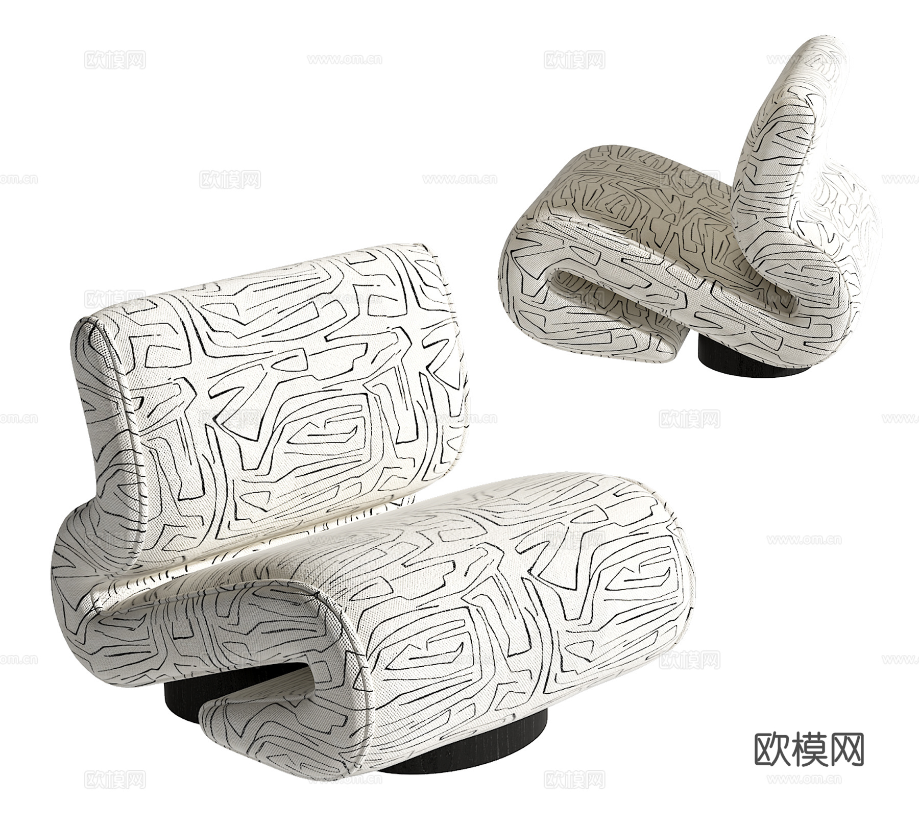 现代单人沙发su模型