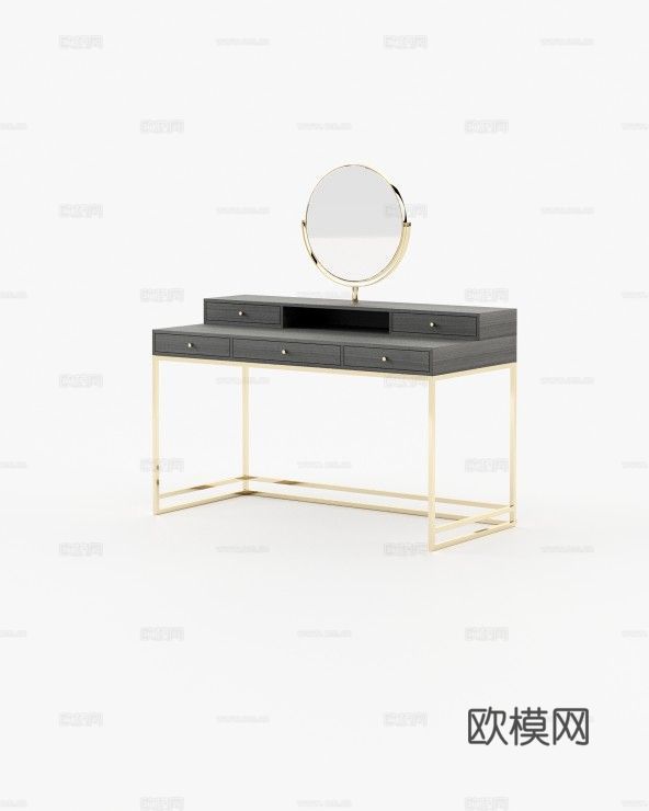 LASKASAS 轻奢梳妆台3d模型下载（渲染图4）