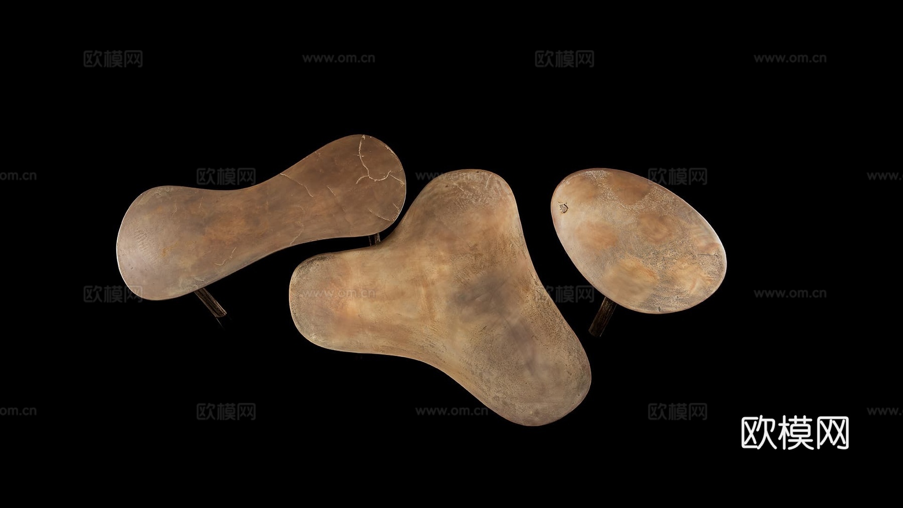 HENGE 轻奢组合茶几3d模型下载（渲染图2）