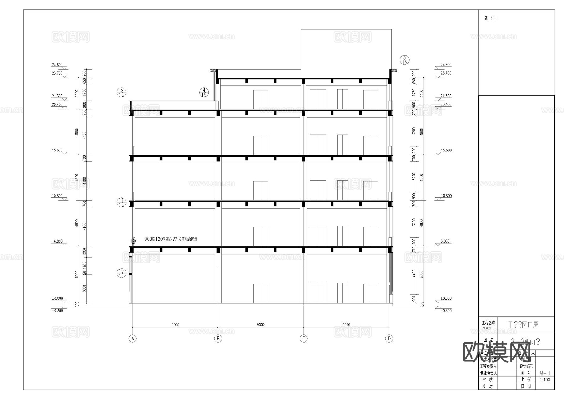 厂房建筑施工图cad施工图cad施工图