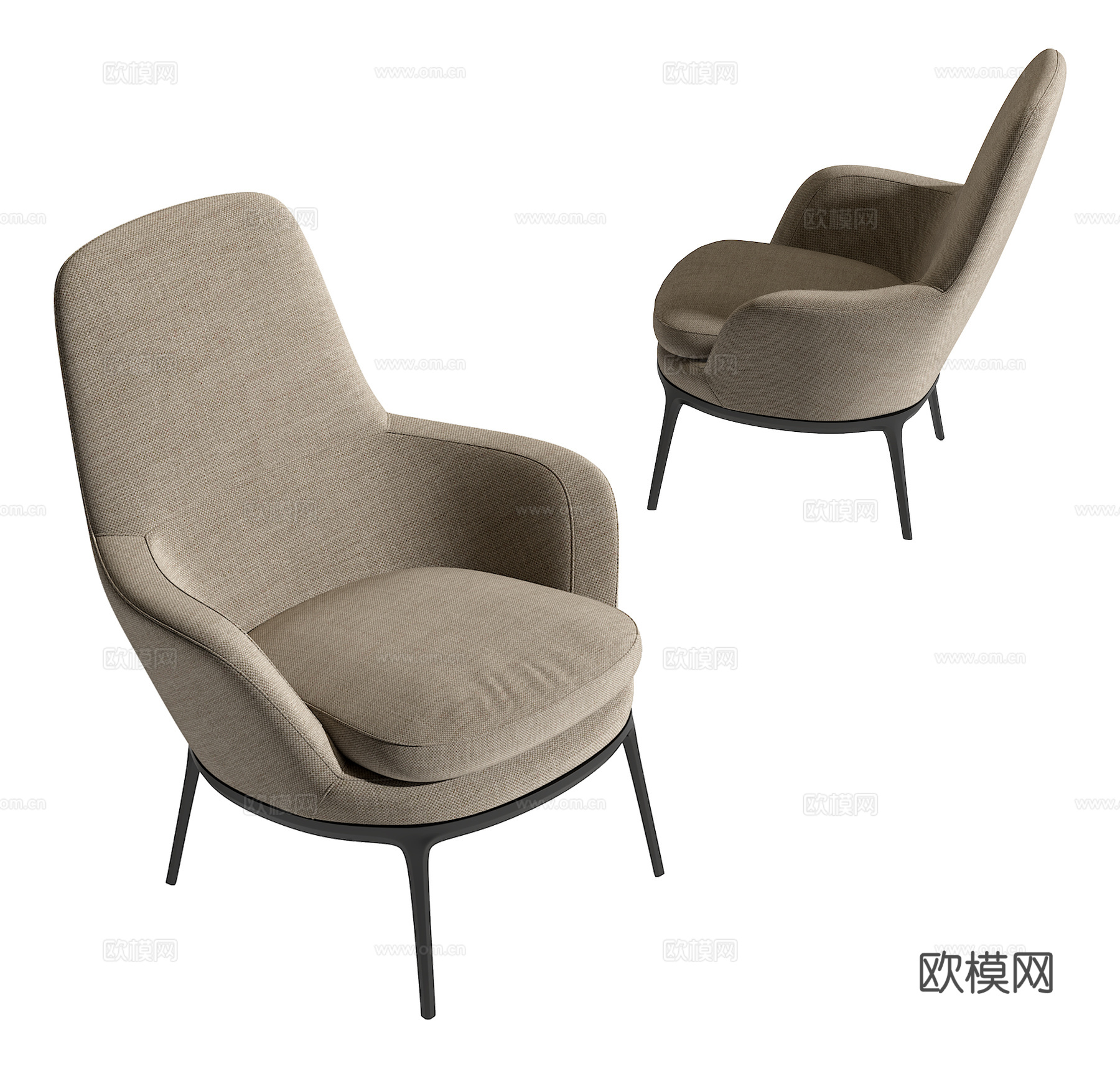 现代单人沙发su模型