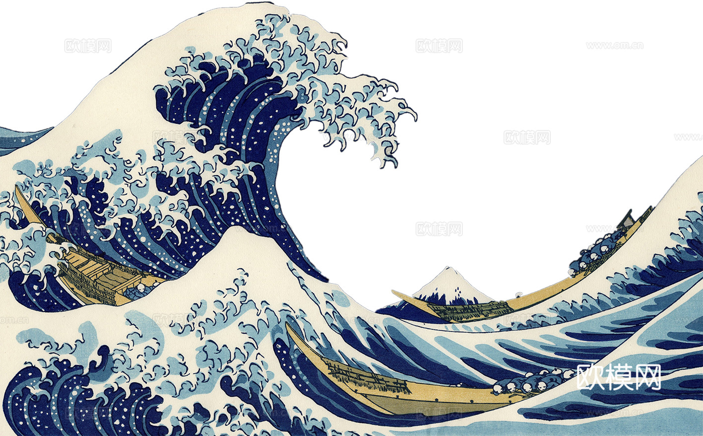 日式海浪免抠图案