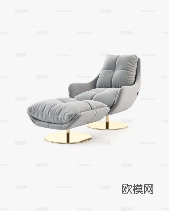 LASKASAS 休闲椅 脚踏3d模型下载（渲染图1）