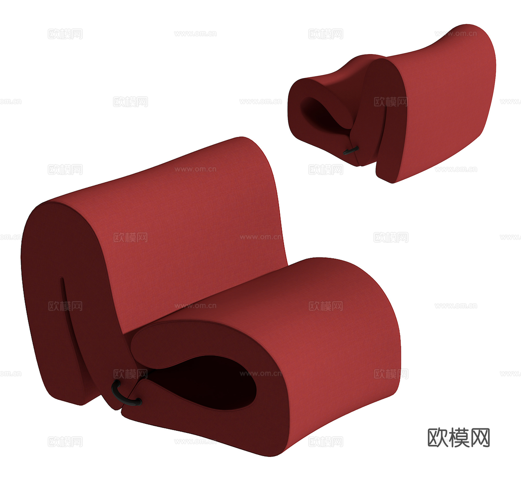 现代单人沙发su模型