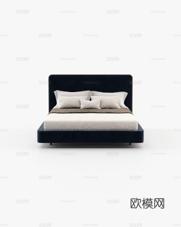 LASKASAS 双人床3d模型下载（渲染图1）