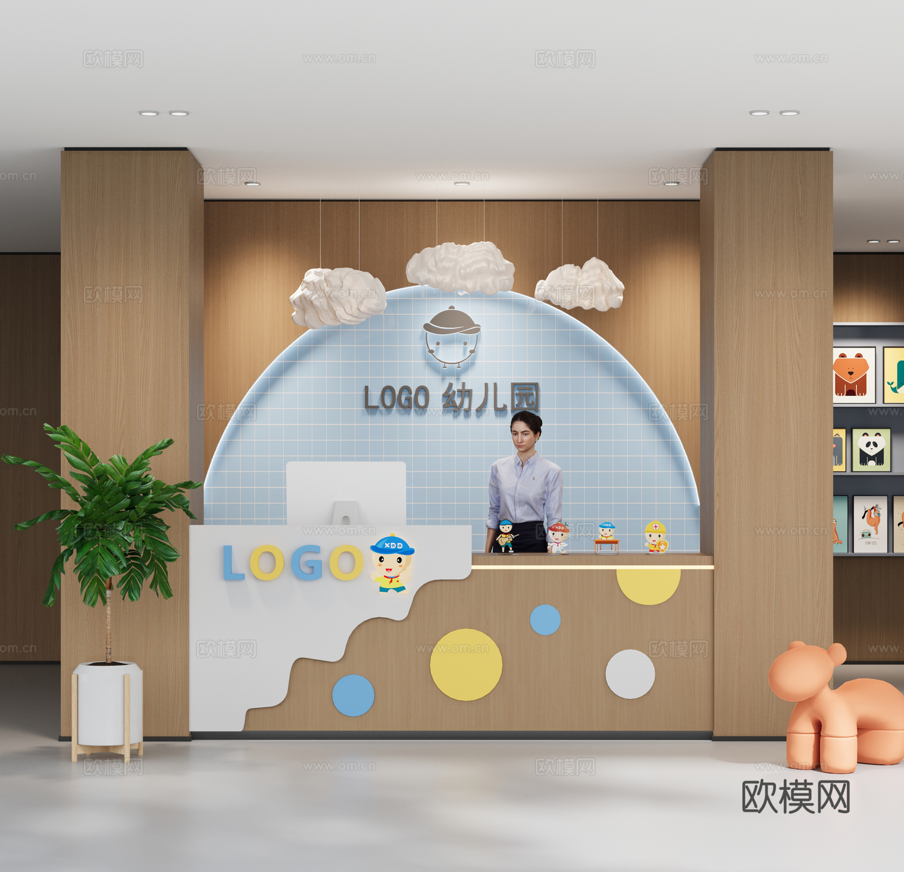 幼儿园前厅 幼儿园前台 幼儿园门厅 幼儿园活动区 幼儿园活动3d模型