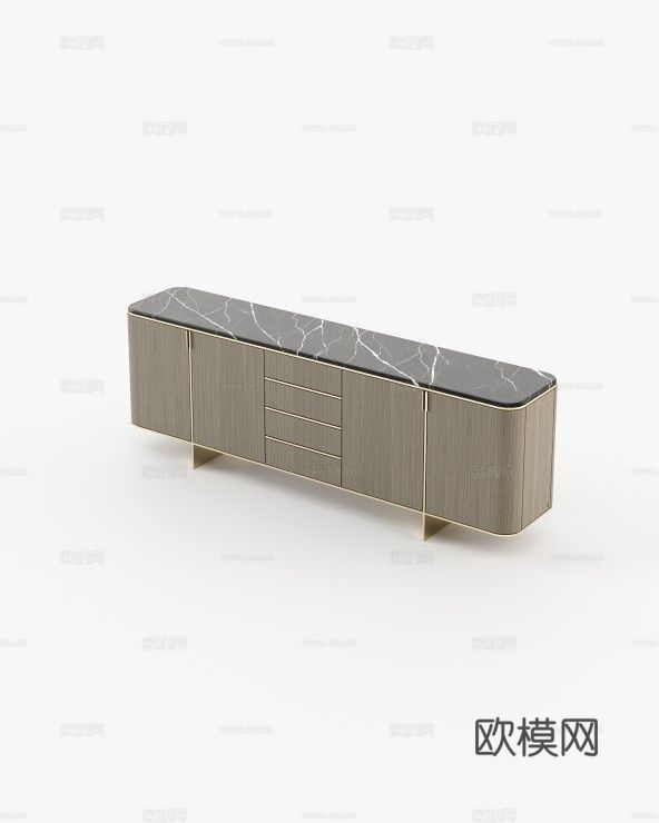 LASKASAS 轻奢餐边柜3d模型下载（渲染图4）