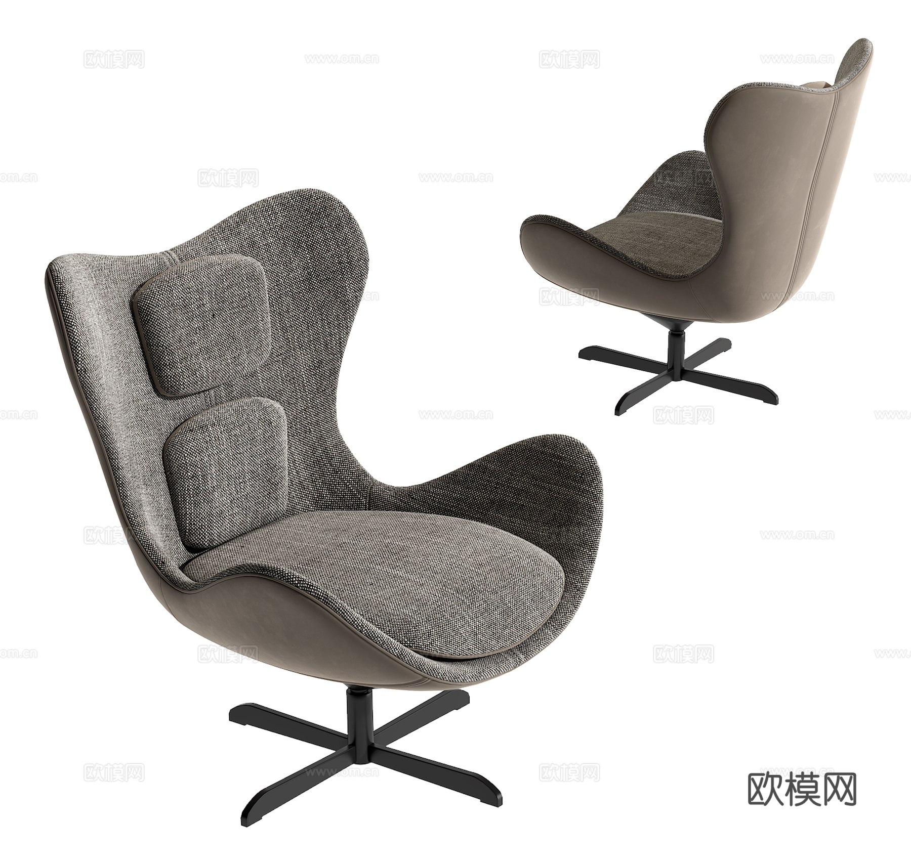 现代单人沙发su模型