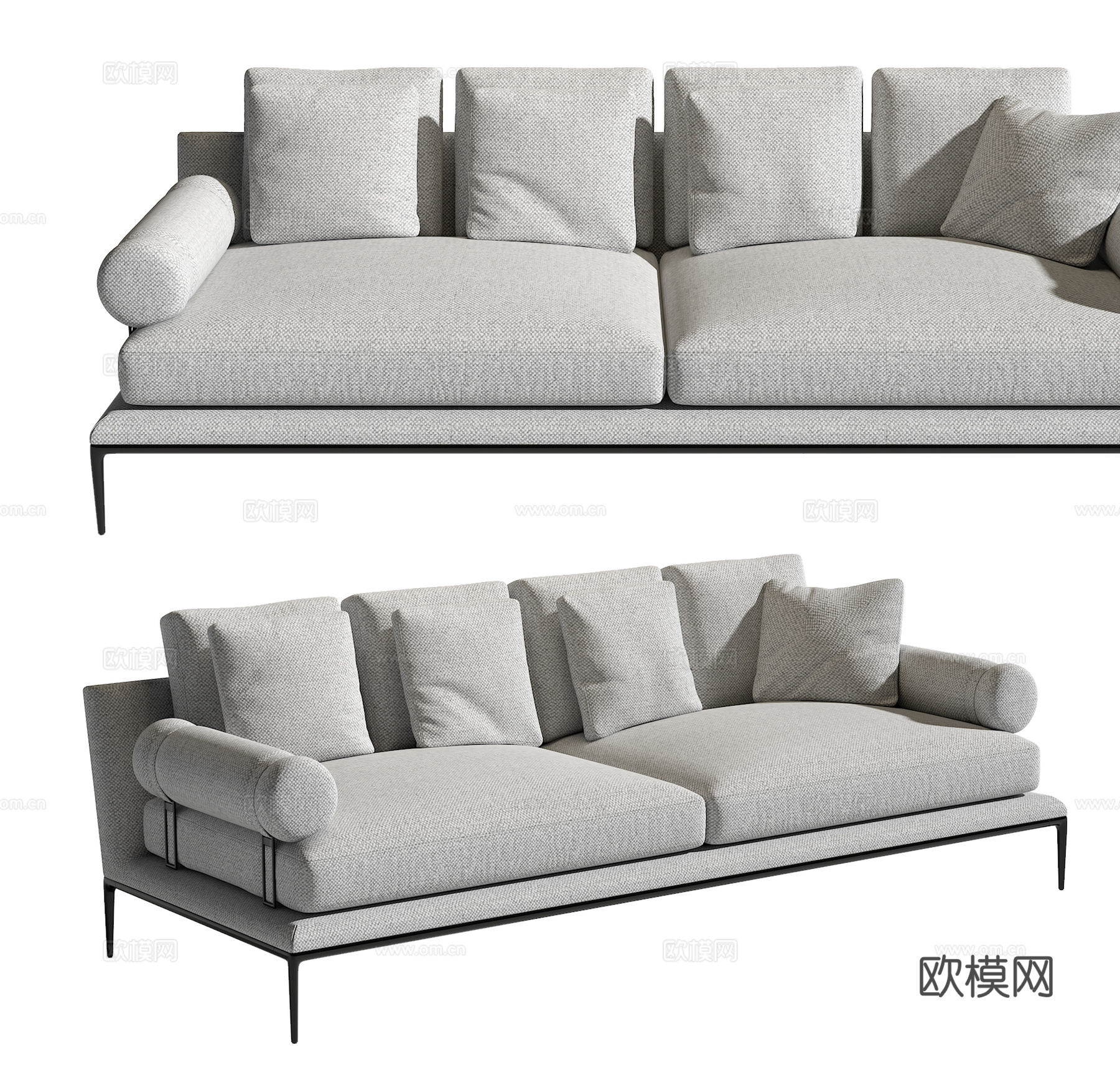 现代双人沙发su模型