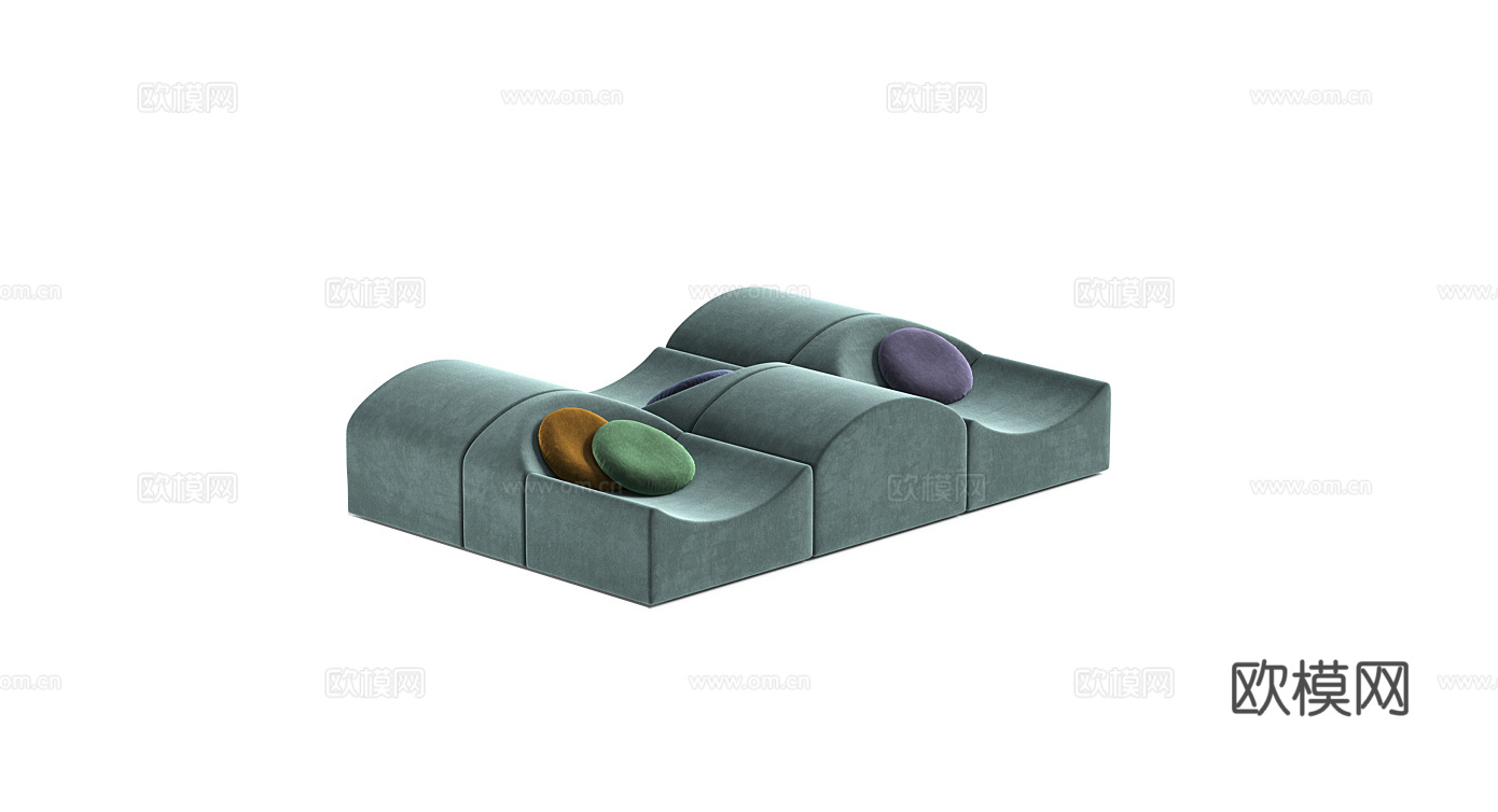 ligne roset 拼接组合沙发3d模型下载（渲染图1）