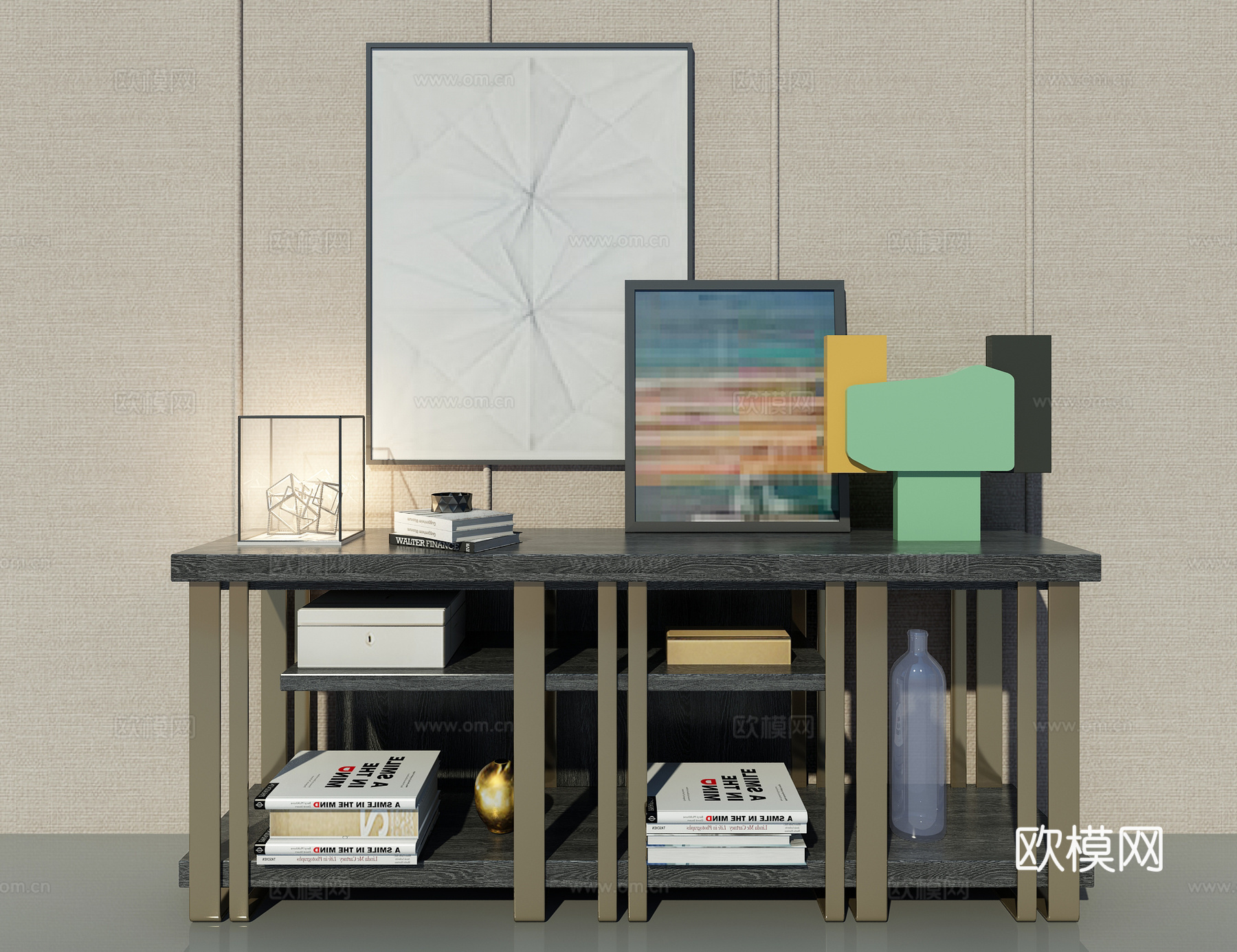 现代电视柜 玄关柜 装饰品3d模型