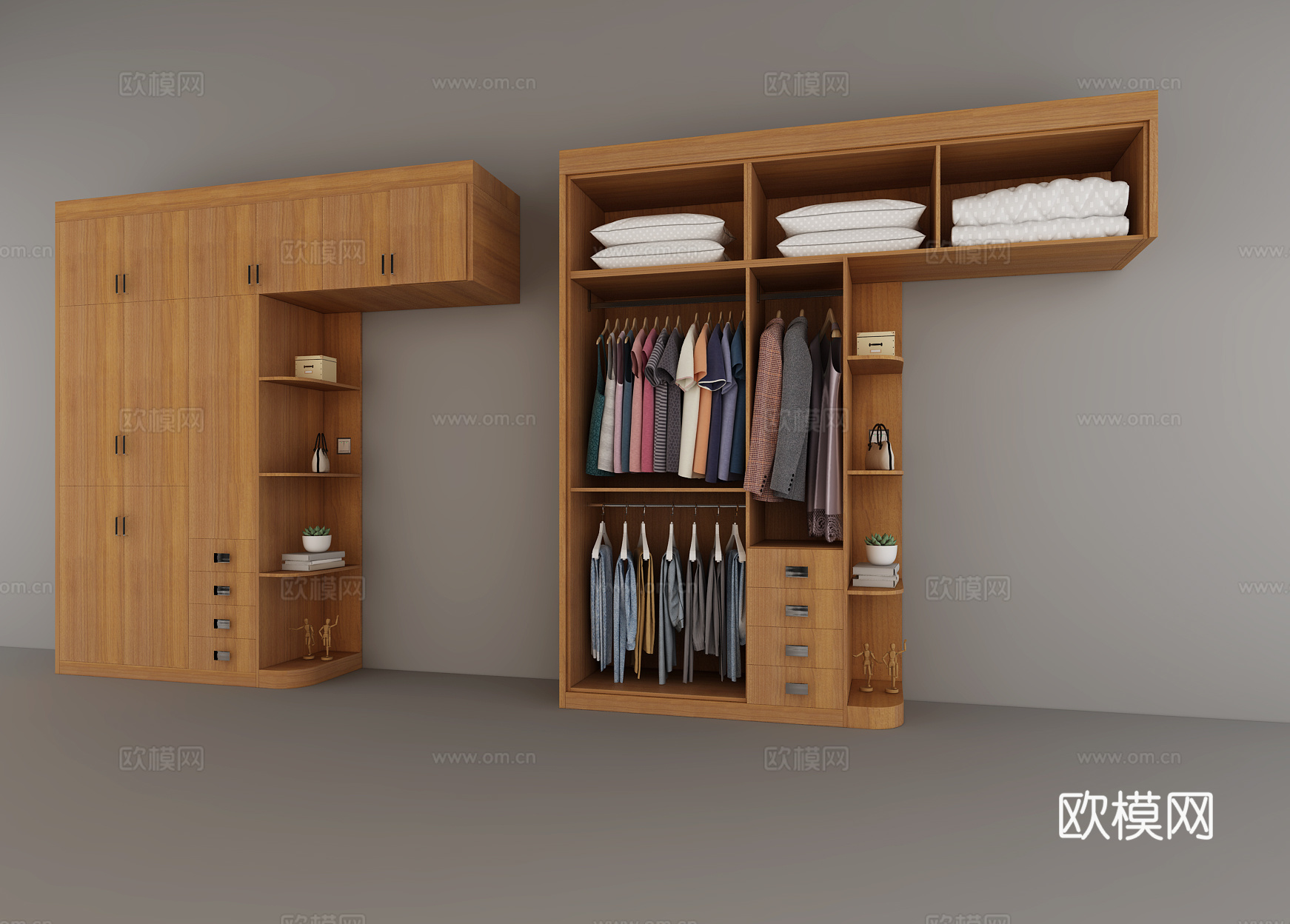 现代衣柜衣服装饰柜3d模型