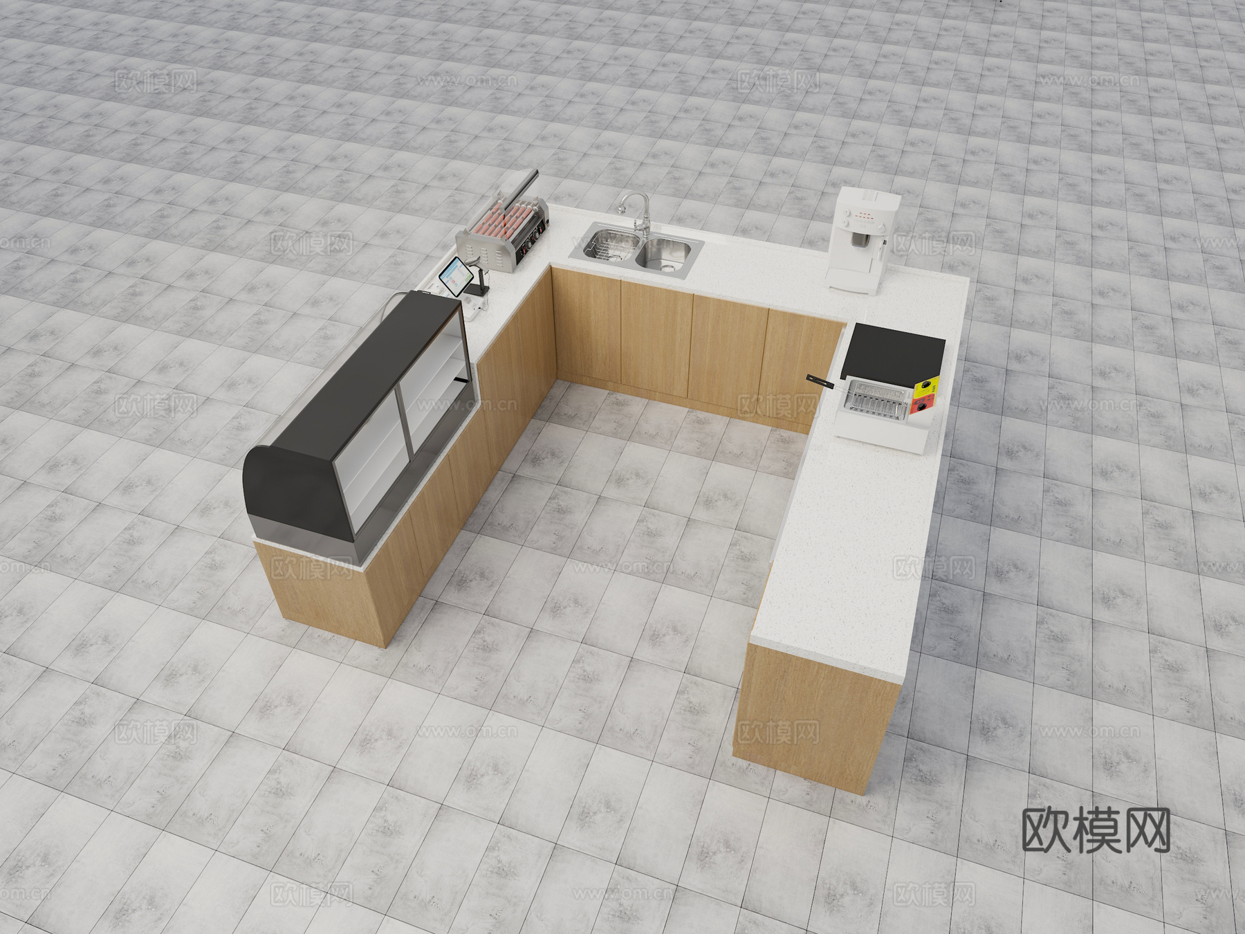 奶茶店内饰3d模型