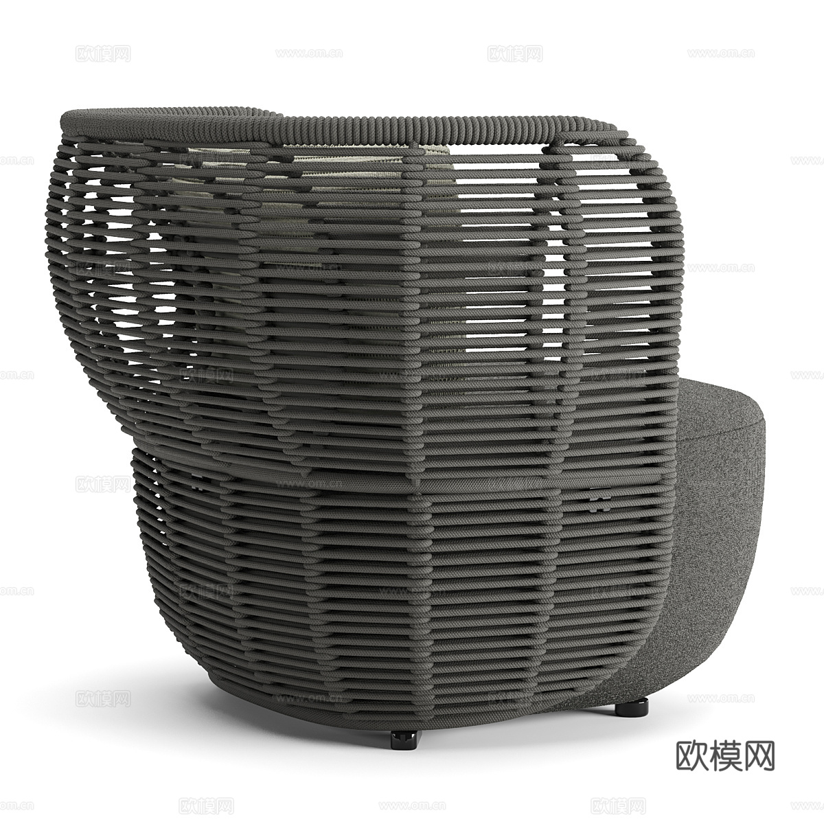 新中式户外藤编休闲椅3d模型