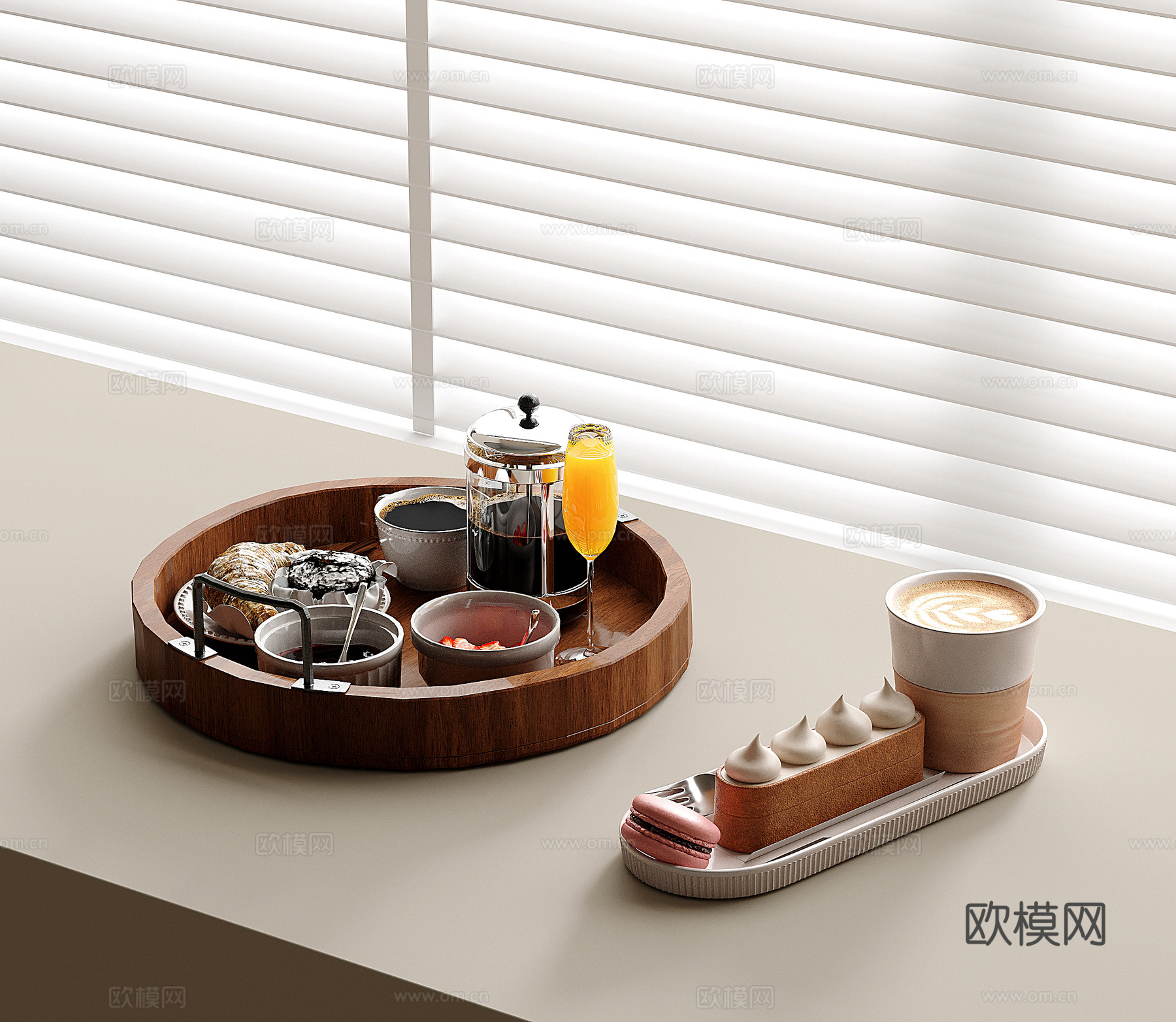现代茶具茶杯 咖啡 食物 餐盘餐具 厨房用品3d模型