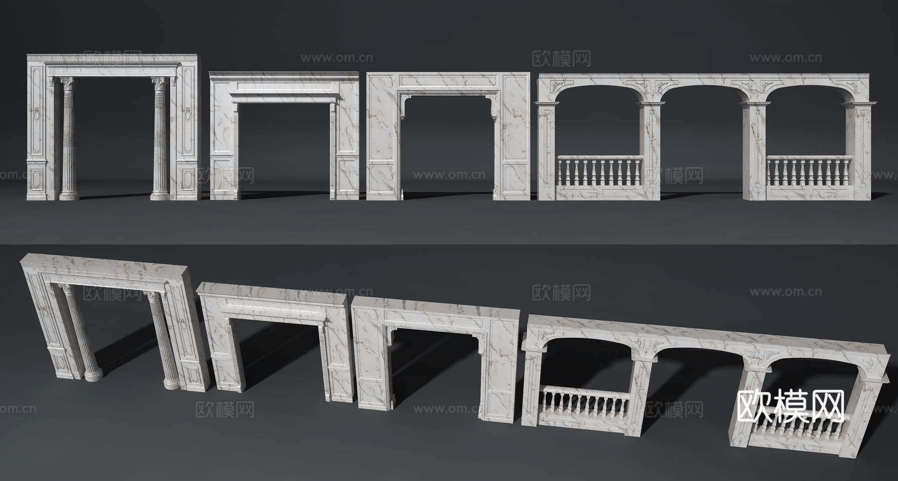 简欧欧式拱门 垭口门洞3d模型