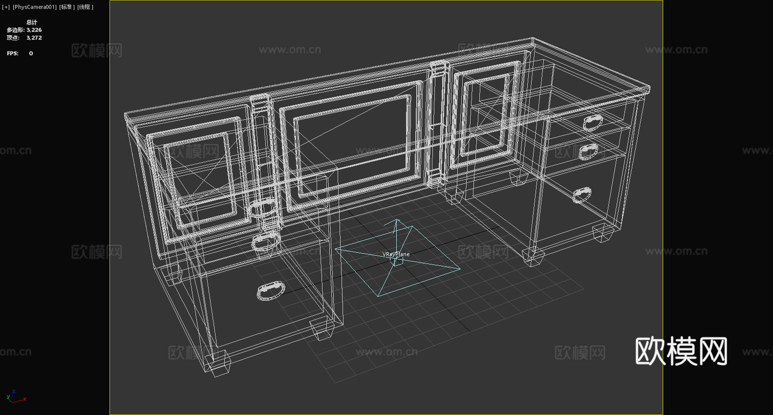 桌子 书桌 办公桌 工作台 复古桌3d模型