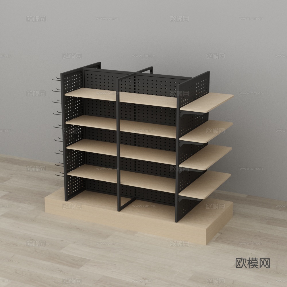 渔具店中岛货架3d模型