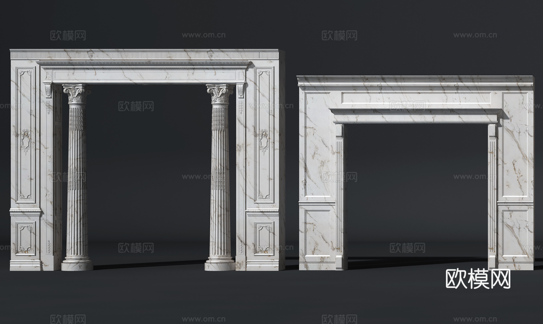简欧欧式拱门 垭口门洞3d模型