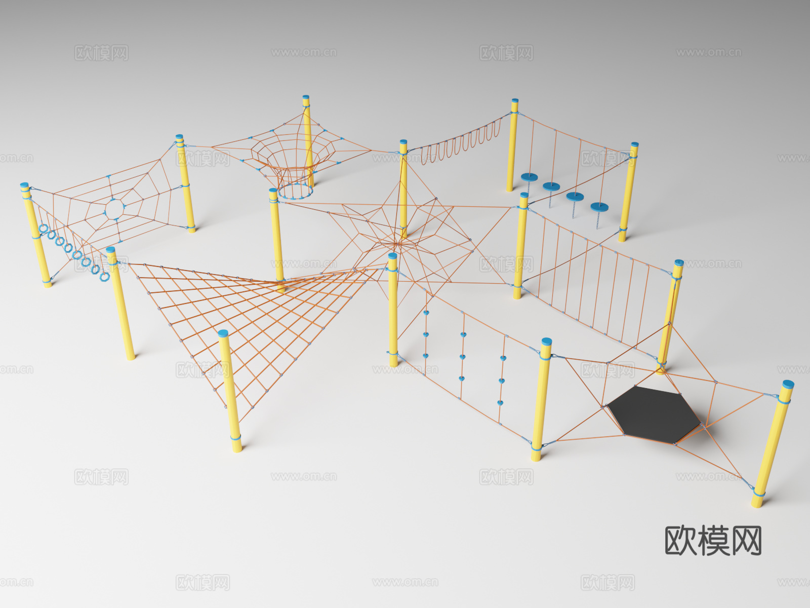 卡通儿童游乐园设施3d模型