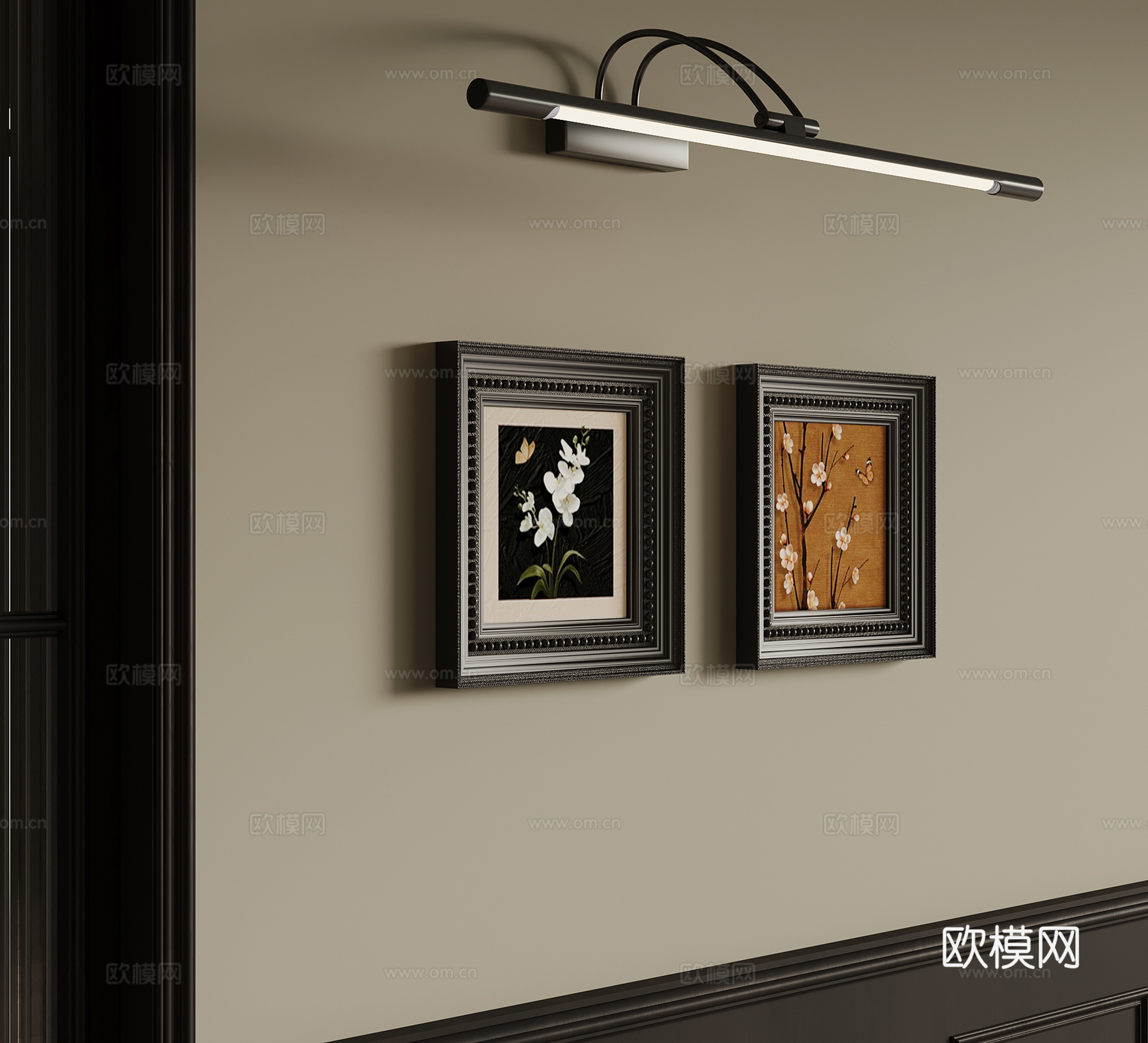 中古风挂画 装饰画3d模型