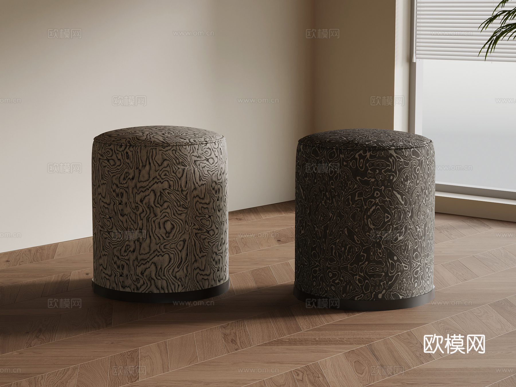 现代意式沙发凳 梳妆凳3d模型