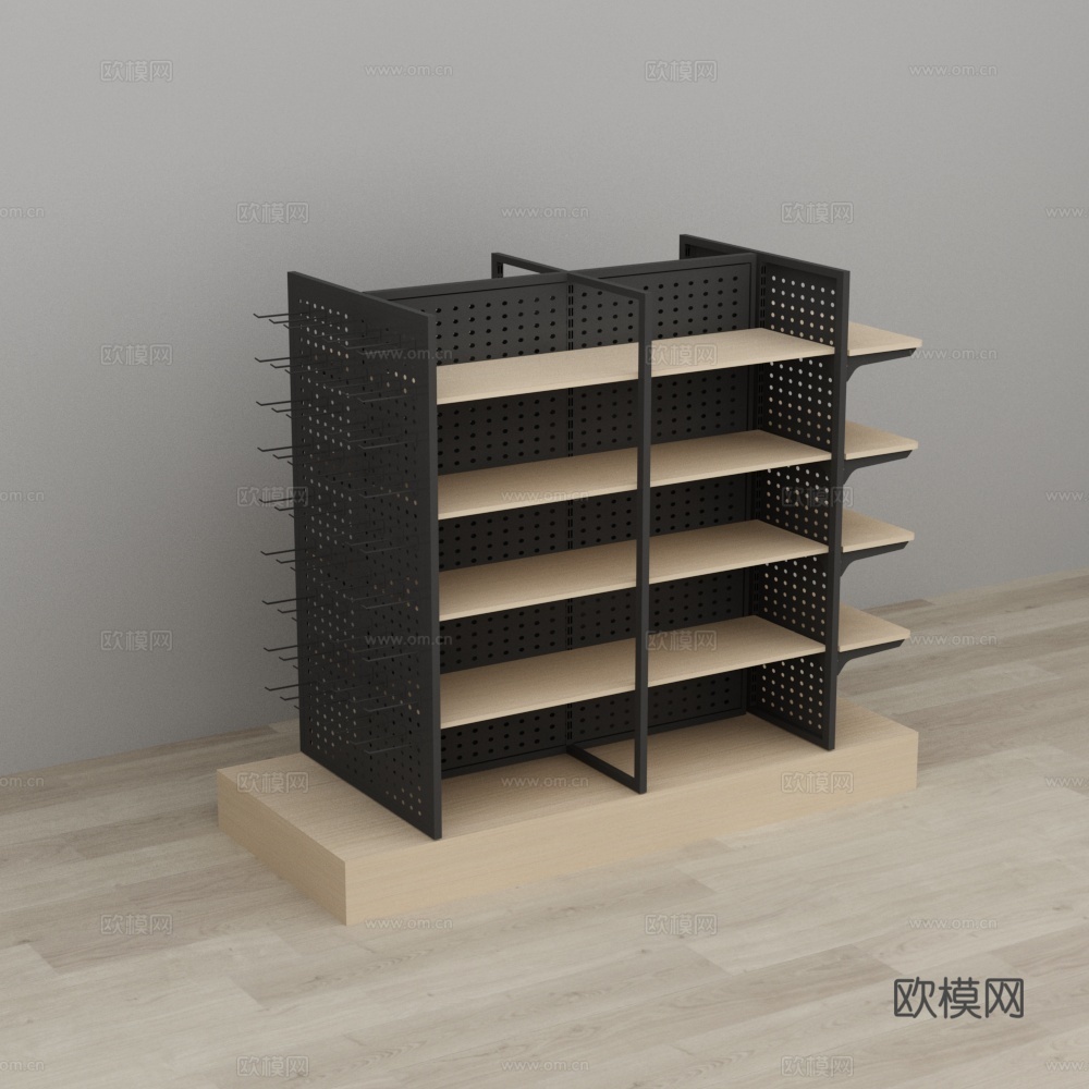 渔具店中岛货架3d模型