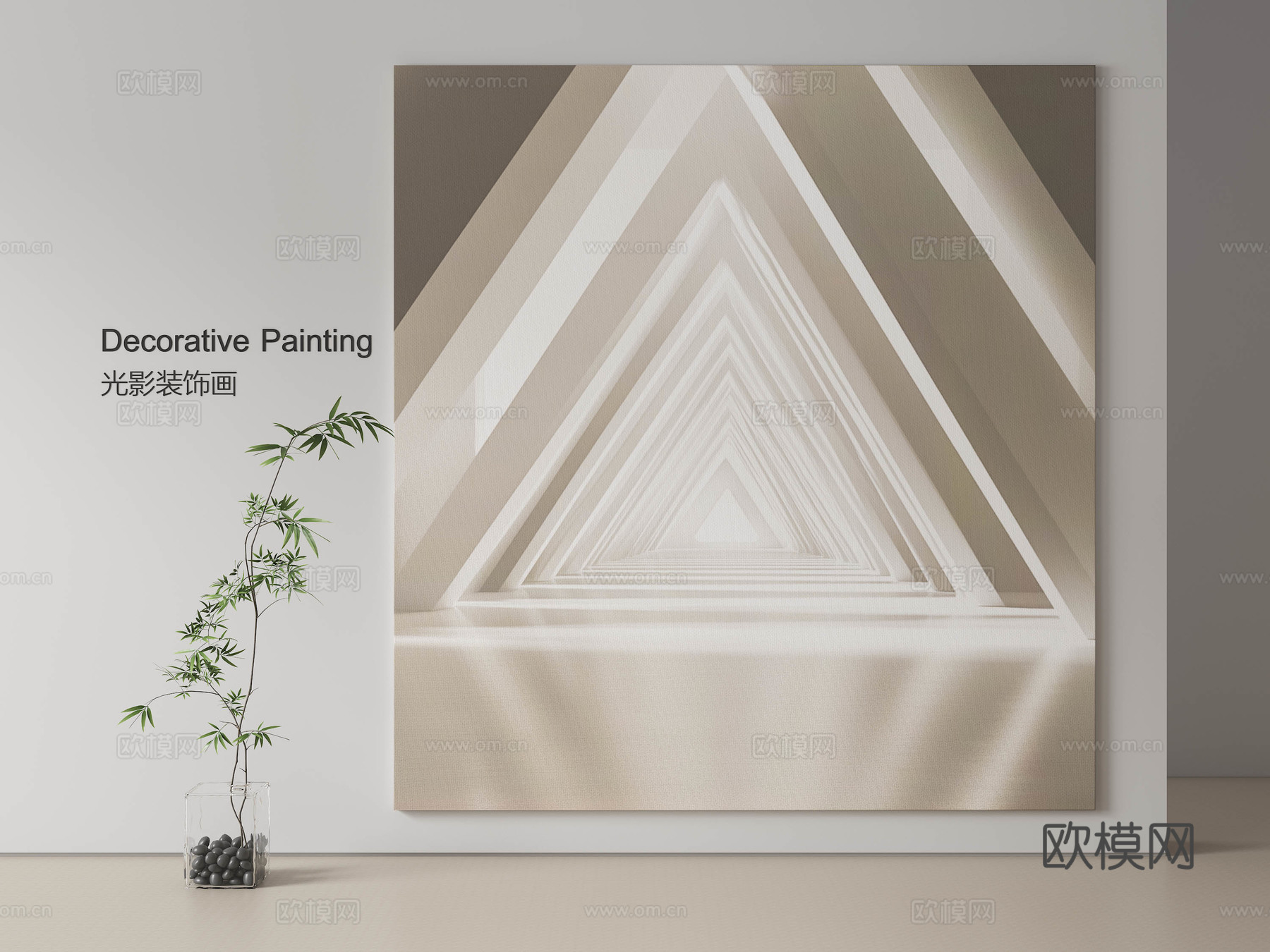现代装饰画 光影装饰画 挂画 相框 侘寂装饰画3d模型
