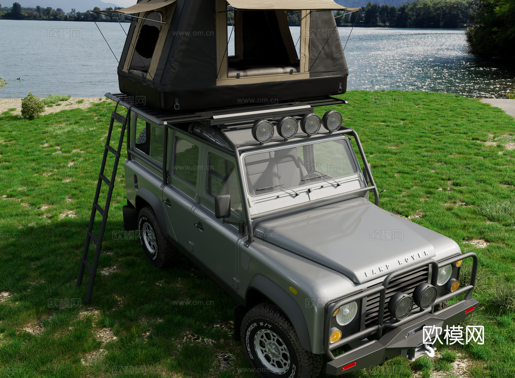 户外露营  户外风景  汽车帐篷   车顶帐篷   露营装备3d模型下载（渲染图3）