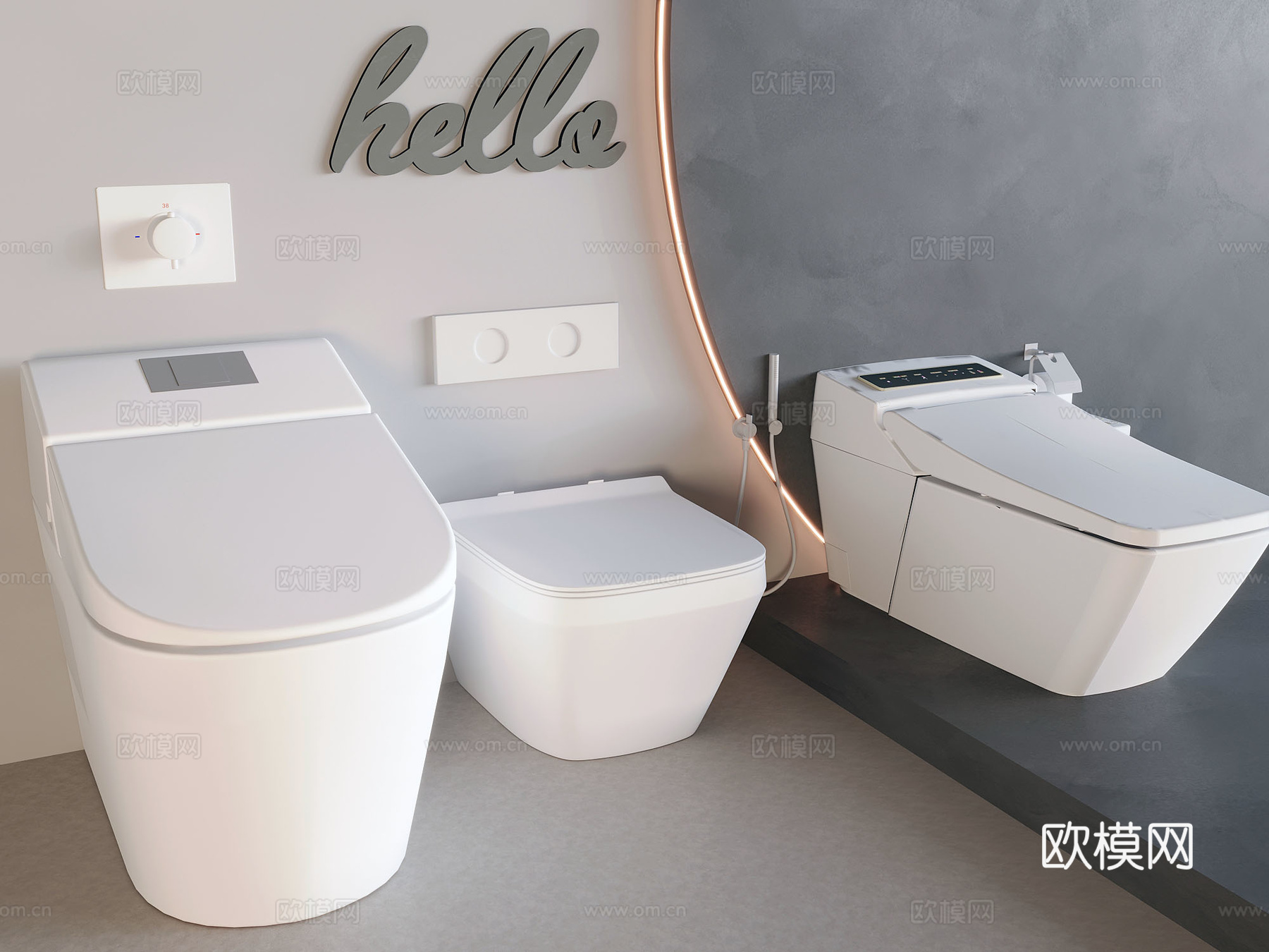 现代全智能马桶3d模型下载