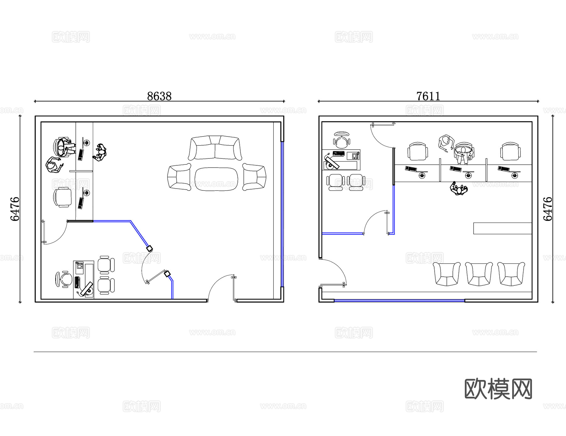 旅行社平面图 旅行社布局设计 旅游公司平面设计 旅行社办公室cad施工图
