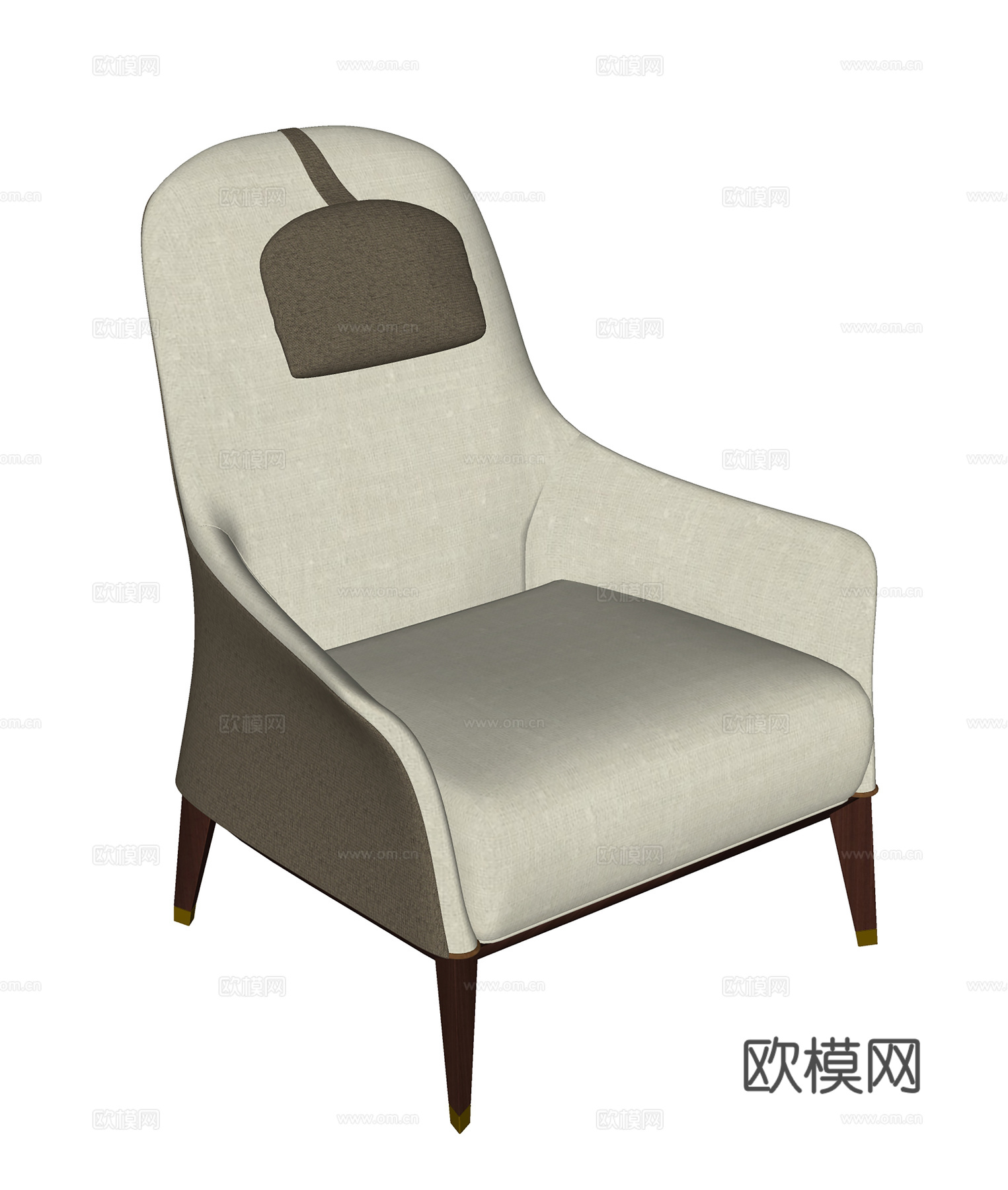 北欧休闲椅 书椅 布椅  办公椅su模型