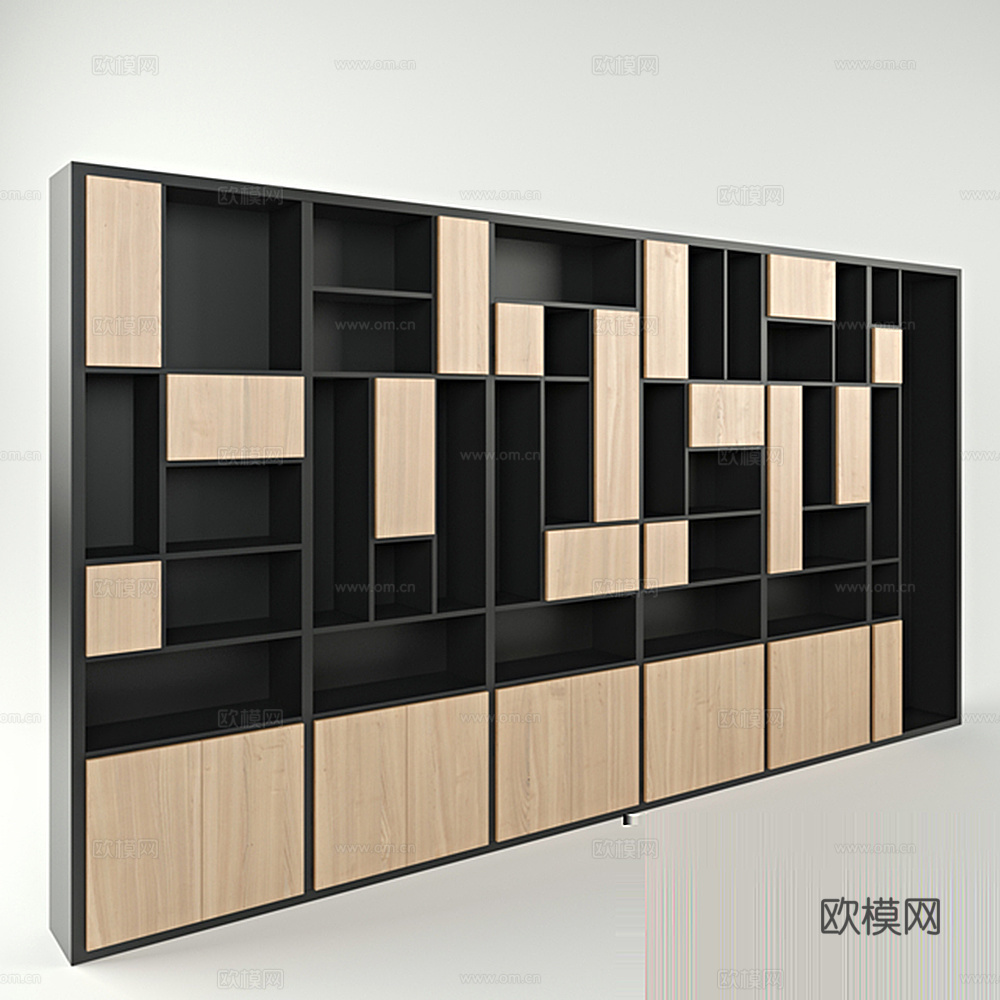 北欧书柜装饰柜3d模型