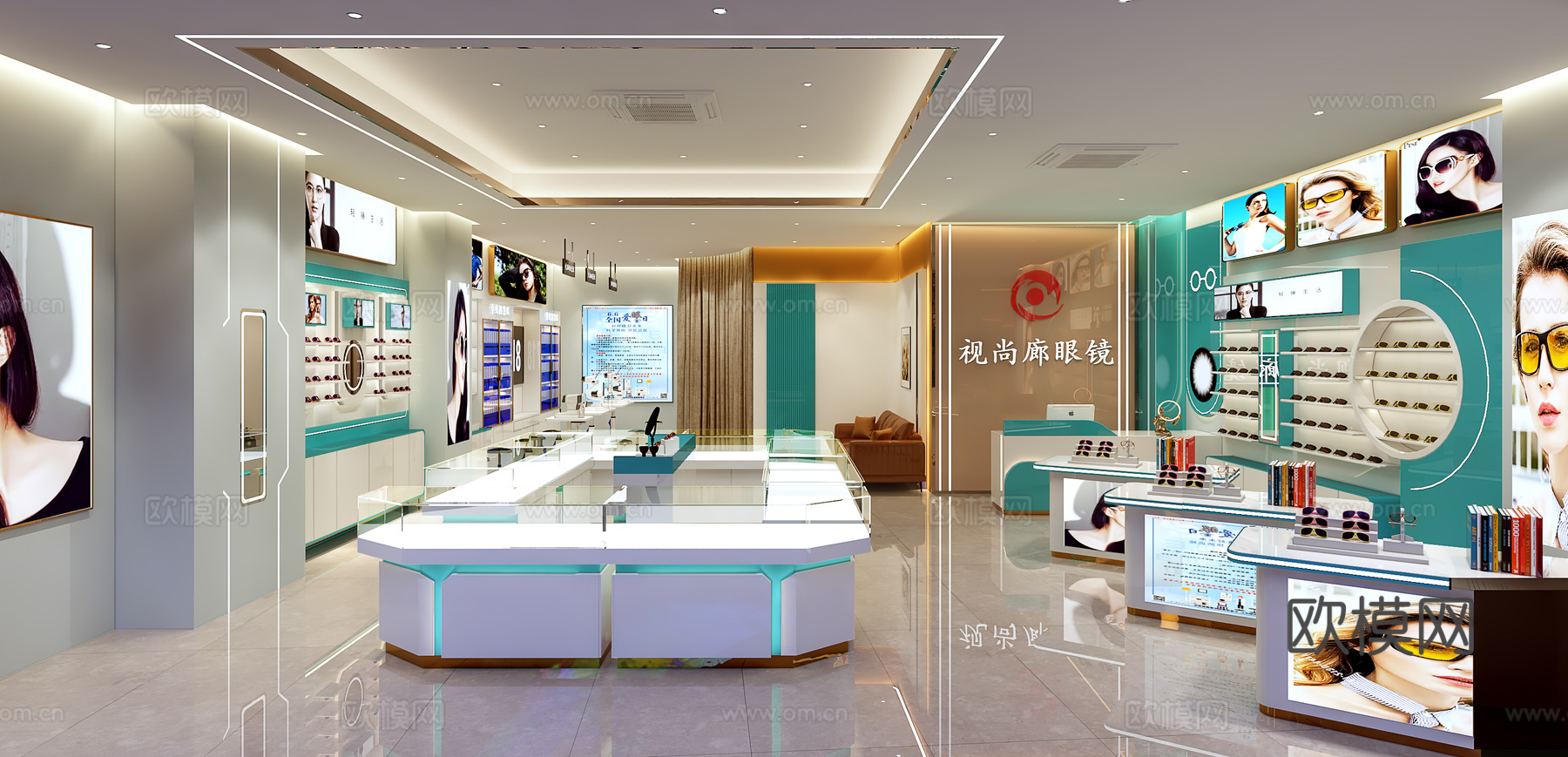现代眼镜店3d模型