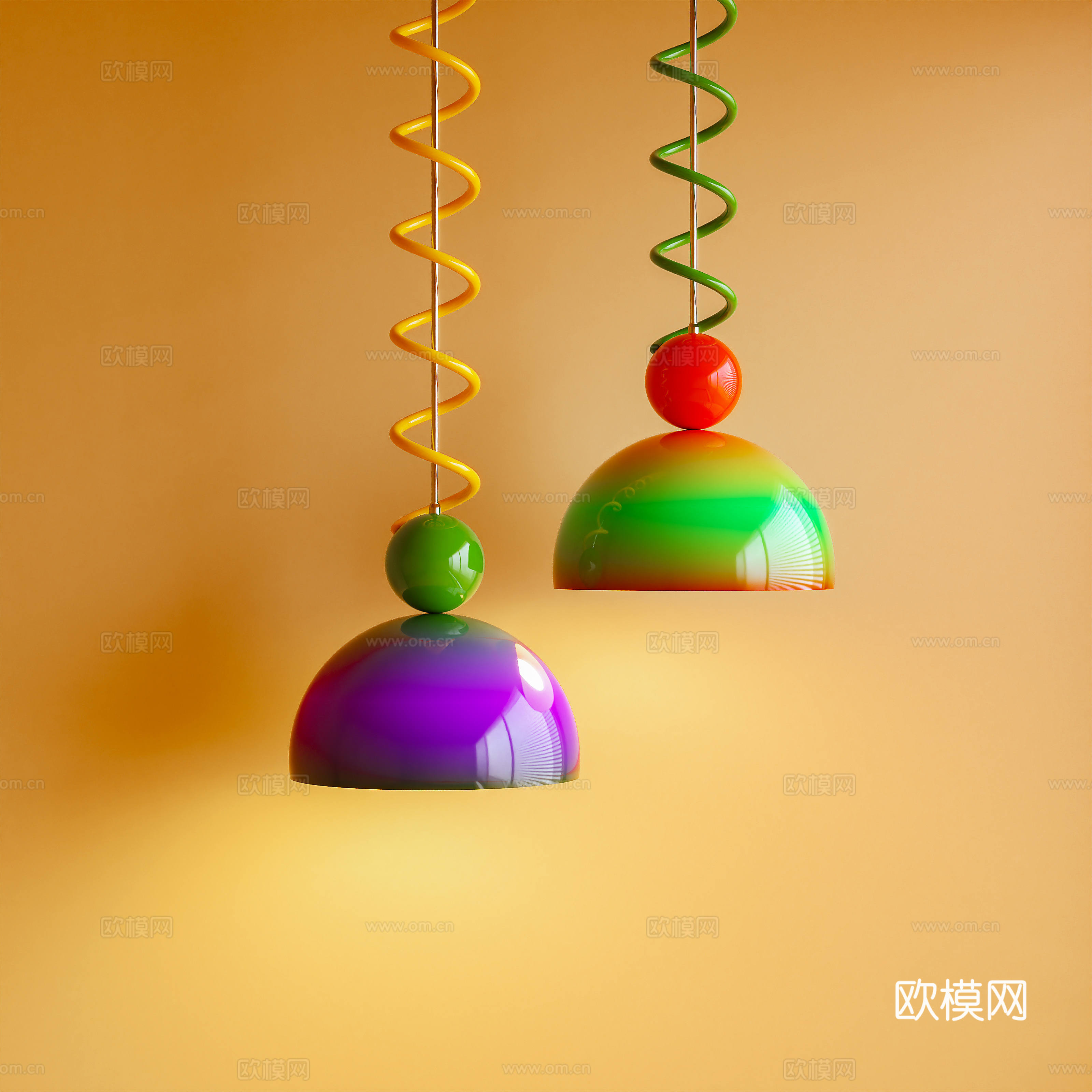 吊灯 孟菲斯 多巴胺 装饰灯3d模型