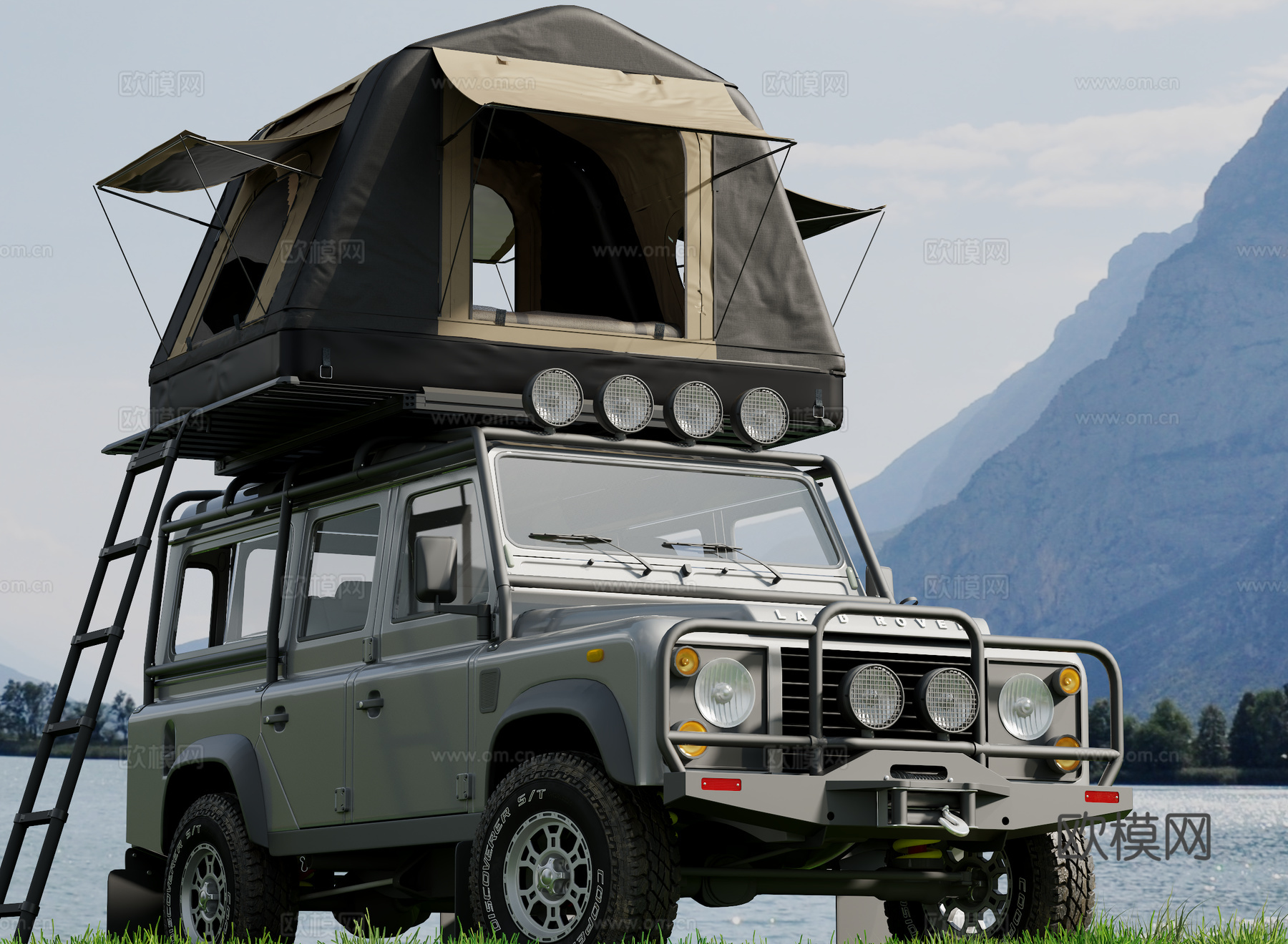 户外露营  户外风景  汽车帐篷   车顶帐篷   露营装备3d模型下载（渲染图2）