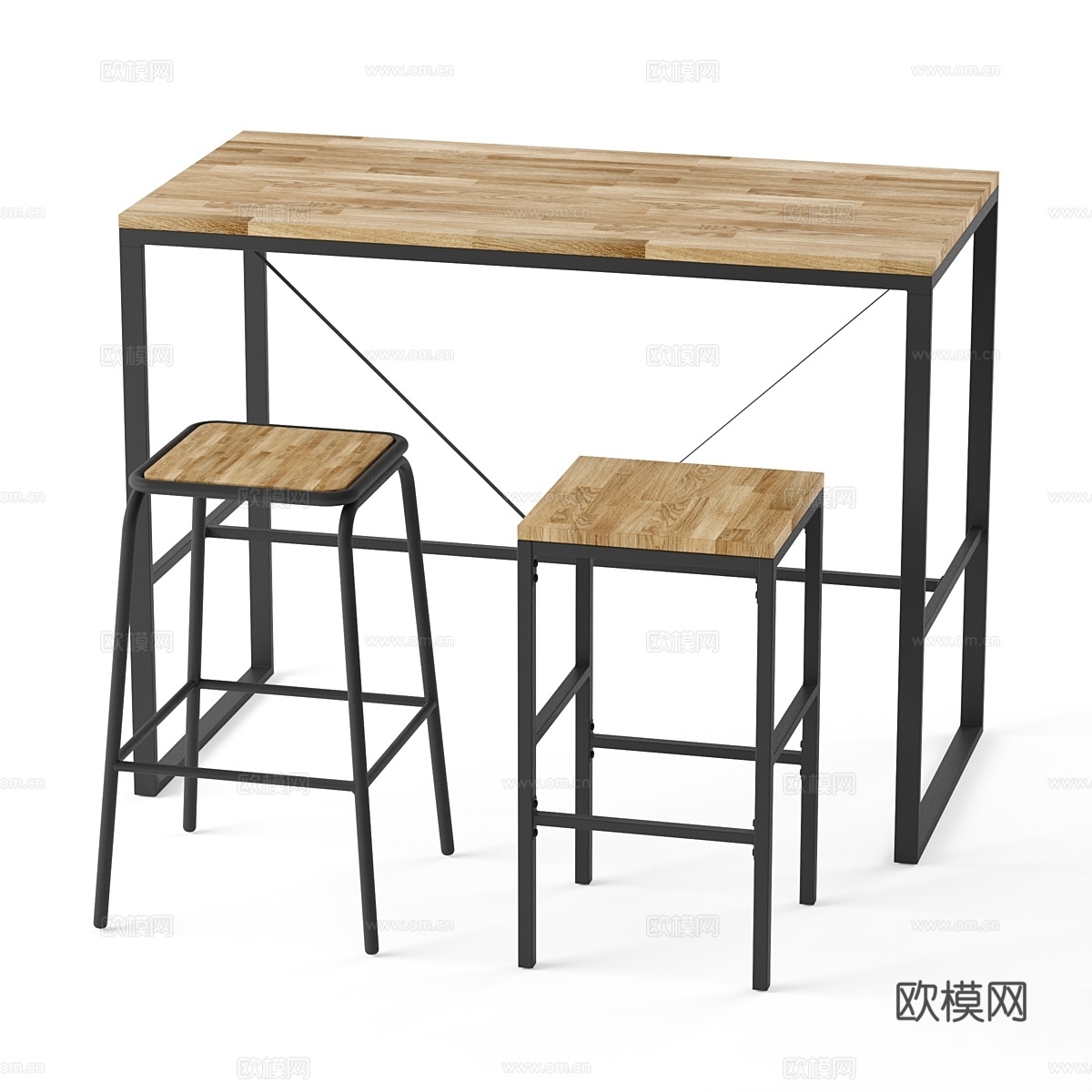 Hiba吧台或吧凳与餐桌套装13d模型