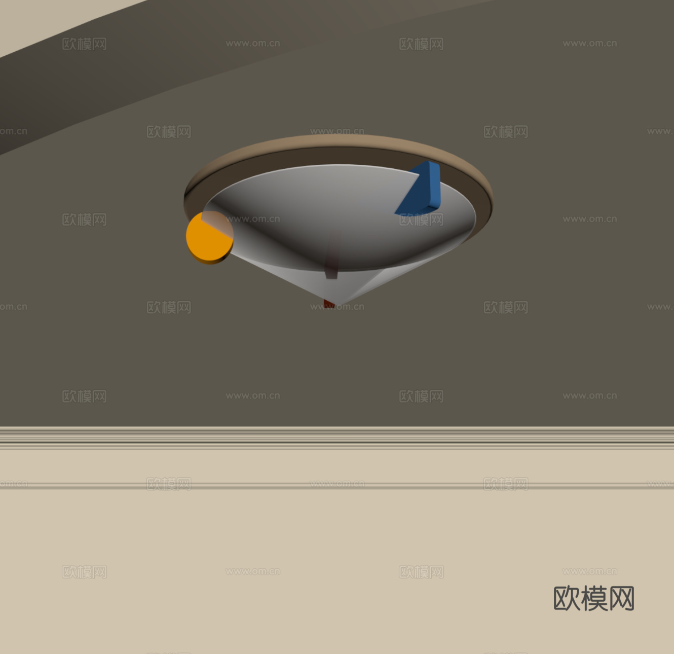 现代儿童房吸顶灯su模型