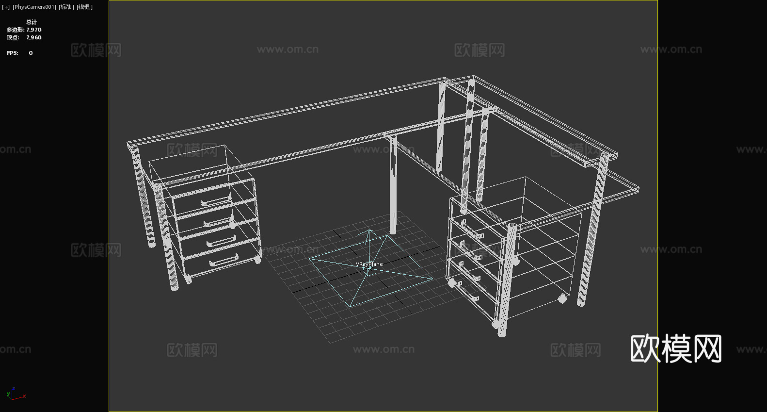 桌子 书桌 办公桌 工作台 L型桌3d模型
