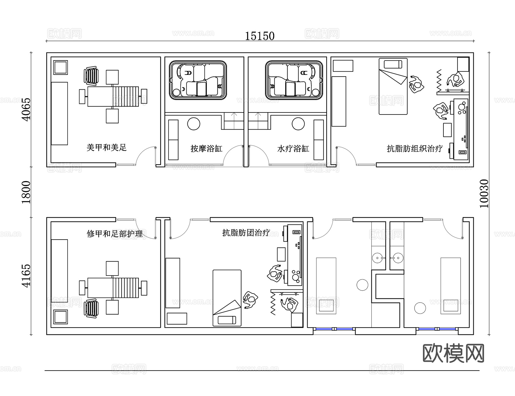 健康护理中心平面 护理中心布局图 健康中心设计图 医疗护理空cad施工图cad施工图
