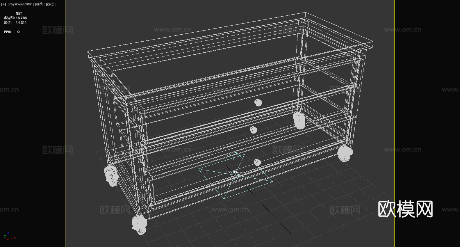 桌子 储物柜 抽屉柜 移动桌 多功能桌3d模型